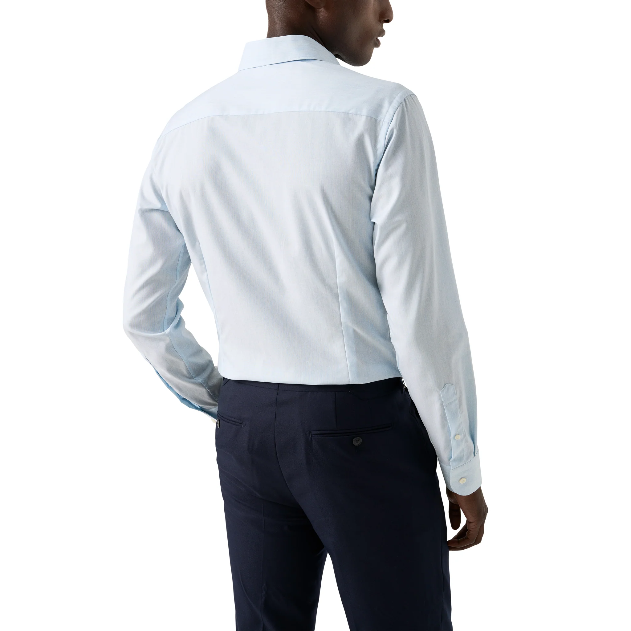 Light Blue Solid Signature Twill Contemporary Fit Shirt - ETON - Image 5