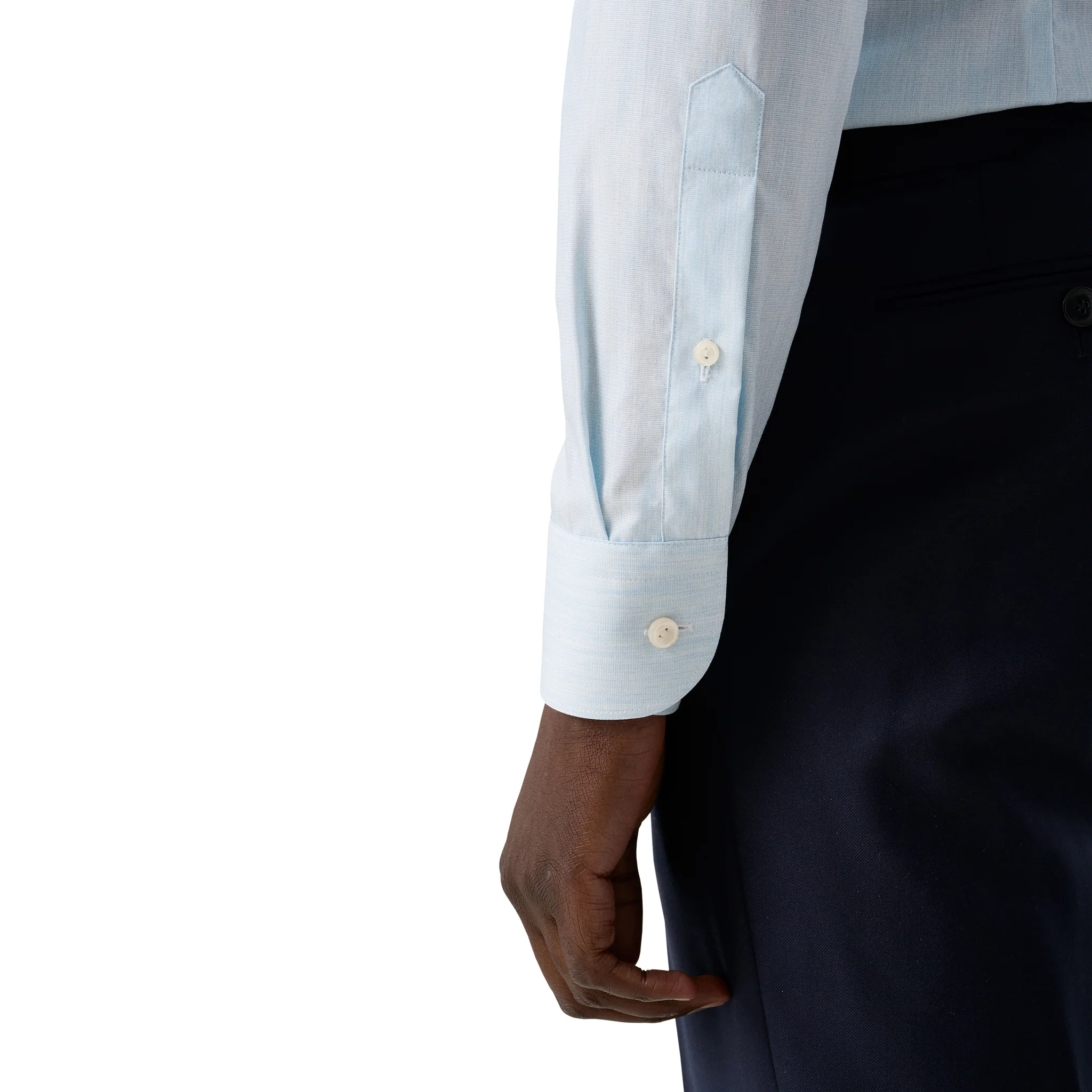 Light Blue Solid Signature Twill Contemporary Fit Shirt - ETON - Image 6
