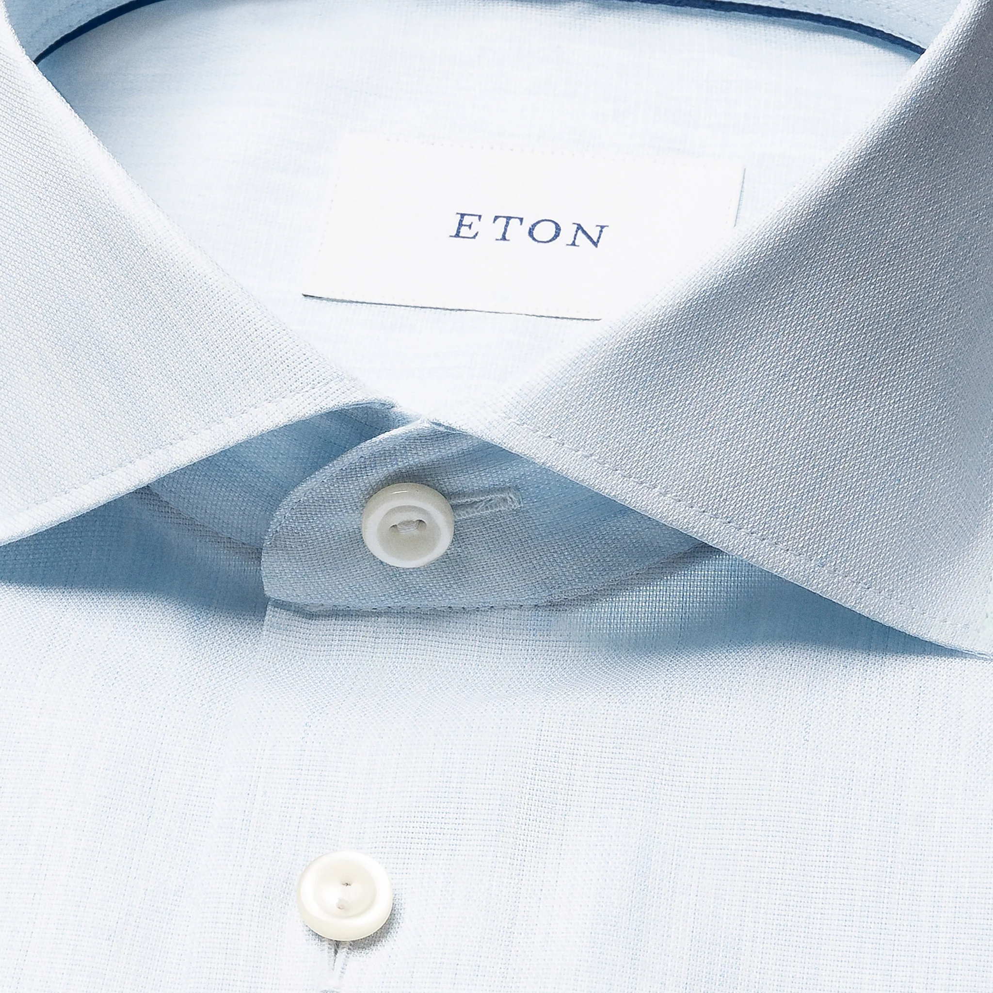 Light Blue Solid Signature Twill Contemporary Fit Shirt - ETON - Image 8