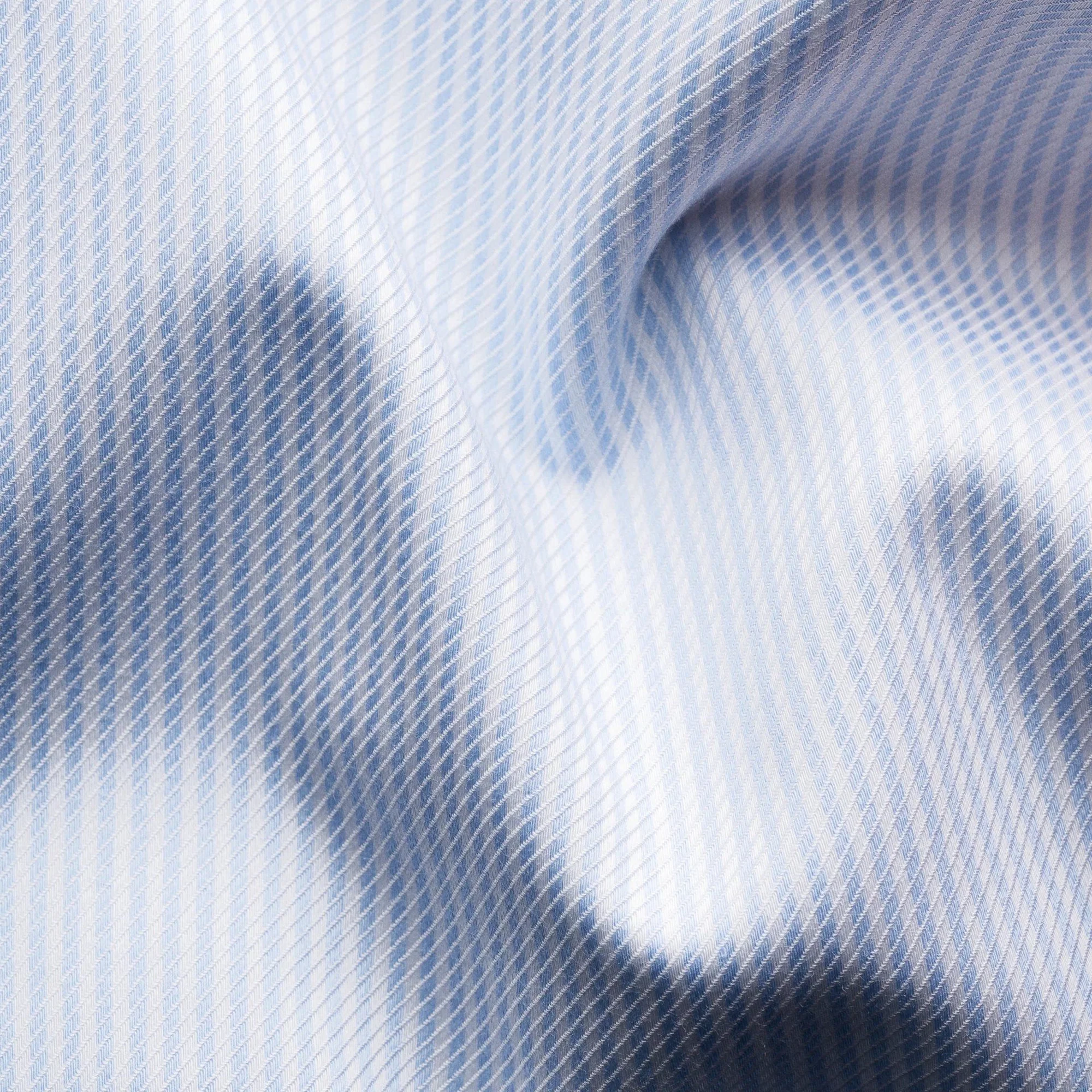 Light Blue Striped Cotton-Tencel Contemporary Fit Shirt - ETON - Image 3