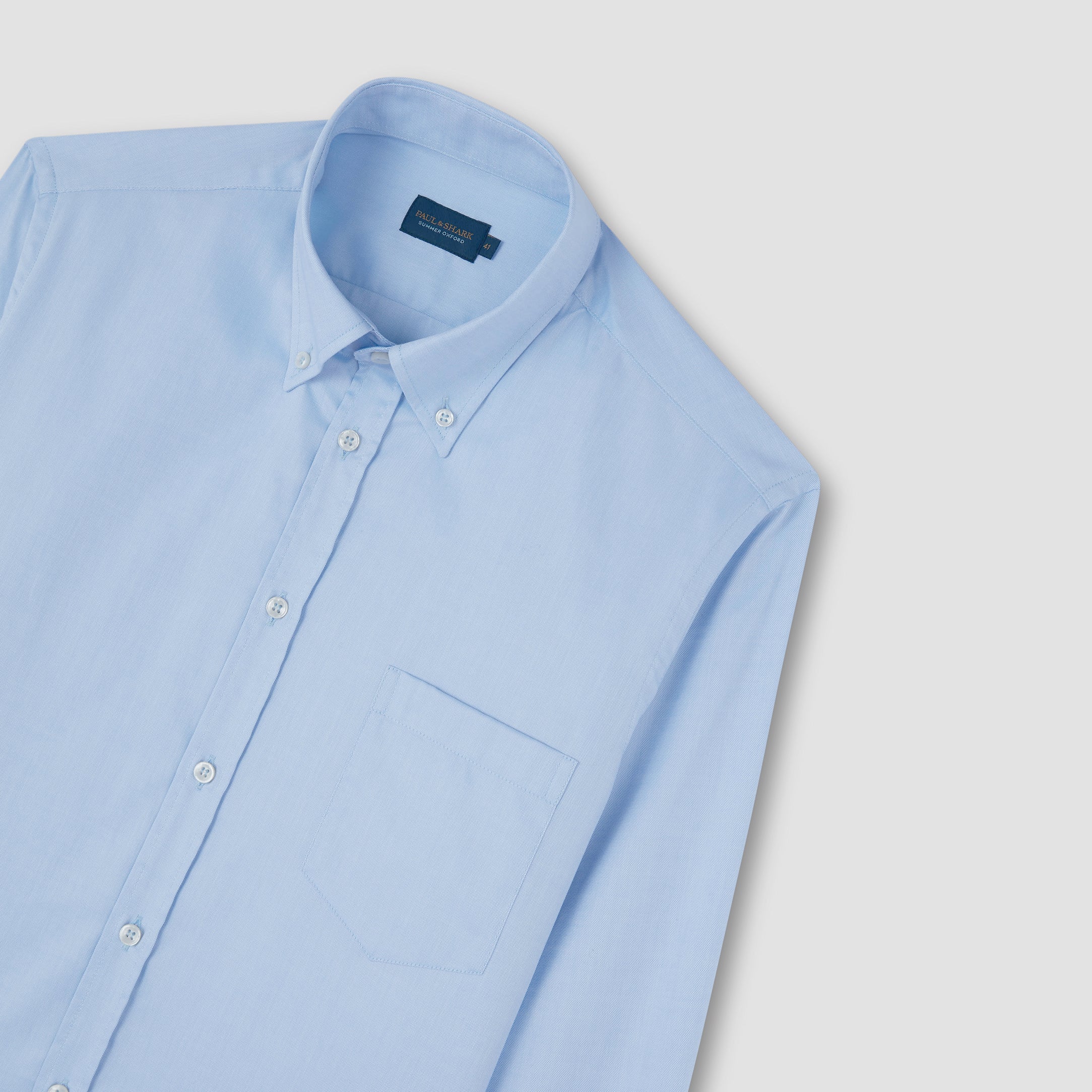 Light Blue Summer Oxford Button-Down Collar Shirt - Paul & Shark - Image 7