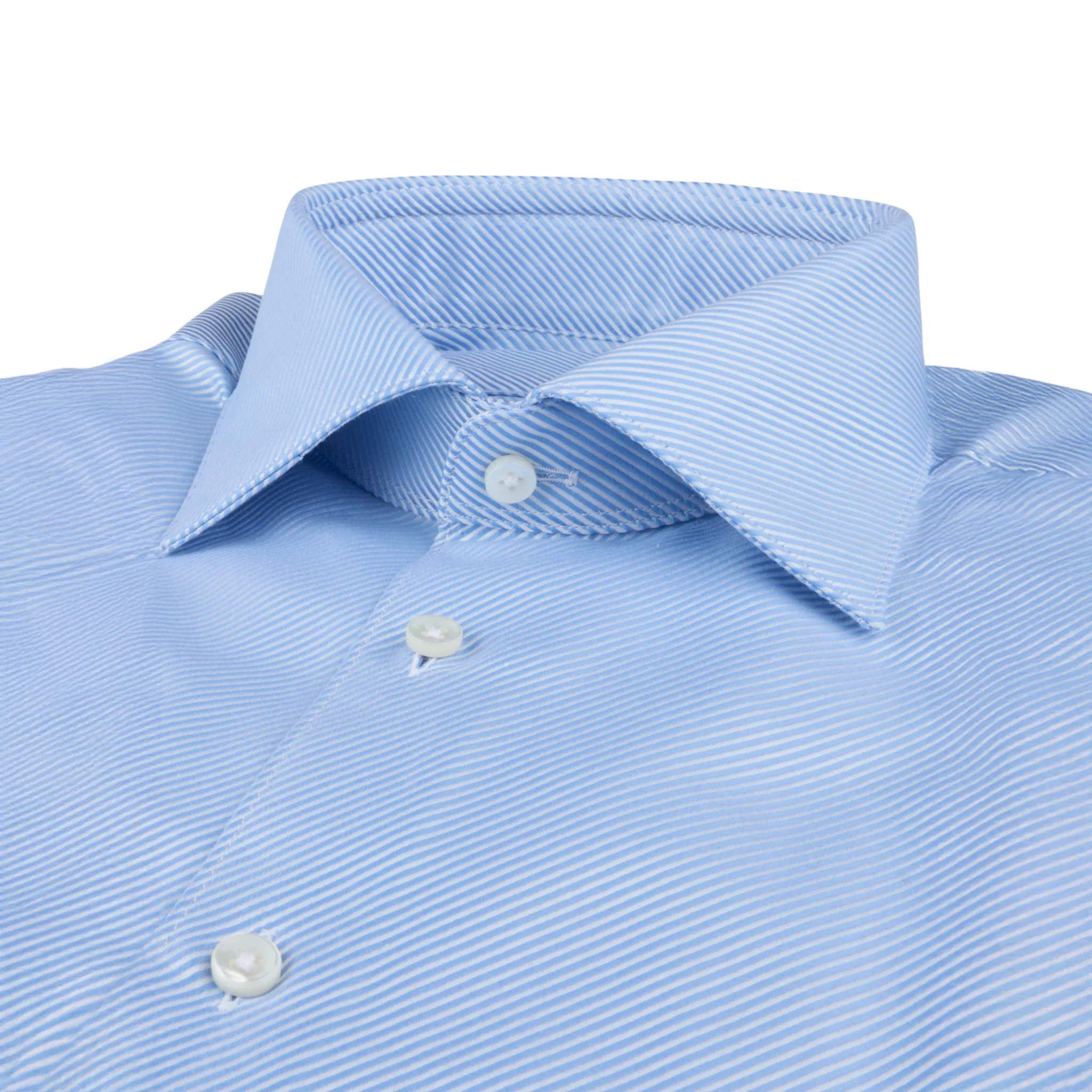 Light Blue Twill Slimline Shirt - Stenströms - Image 2