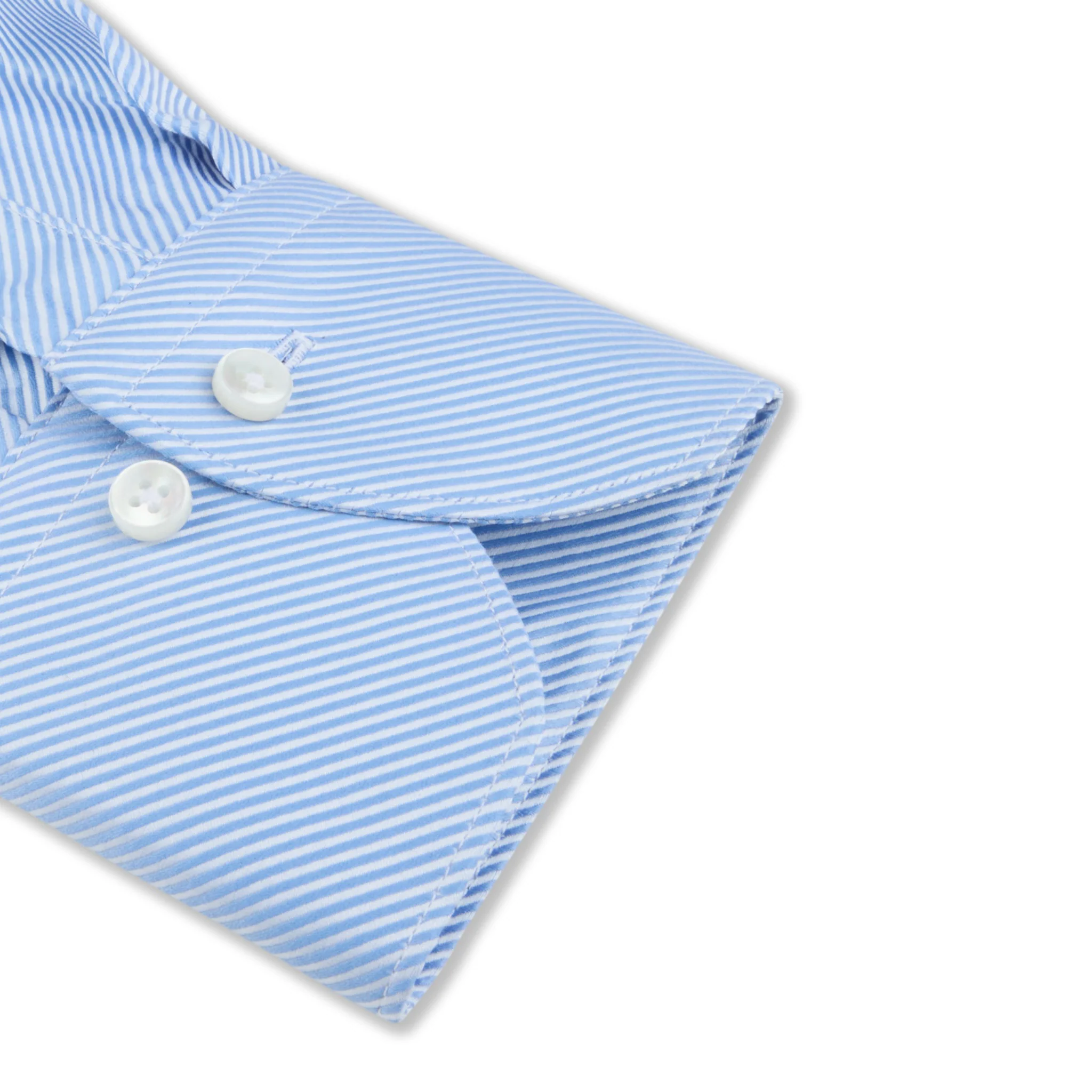 Light Blue Twill Slimline Shirt - Stenströms - Image 3