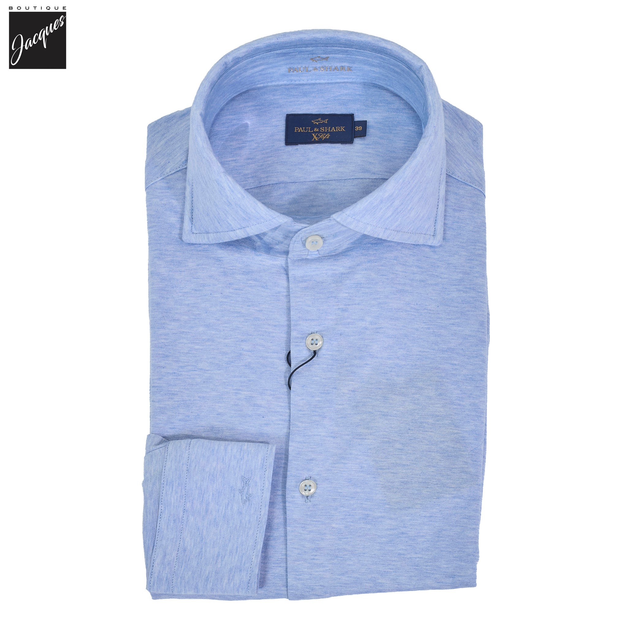 Light Blue XSoft Cotton Jersey Woven Casual Shirt - Paul & Shark