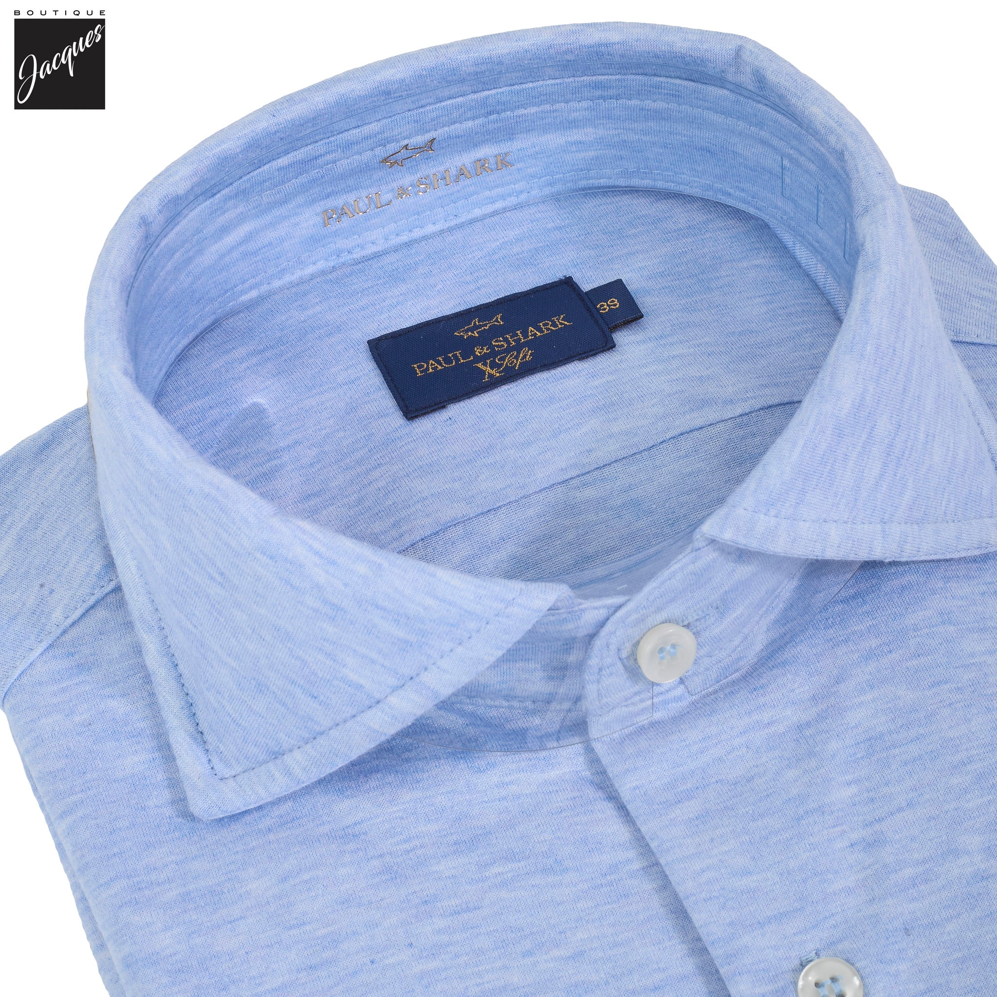 Light Blue XSoft Cotton Jersey Woven Casual Shirt - Paul & Shark - Image 2