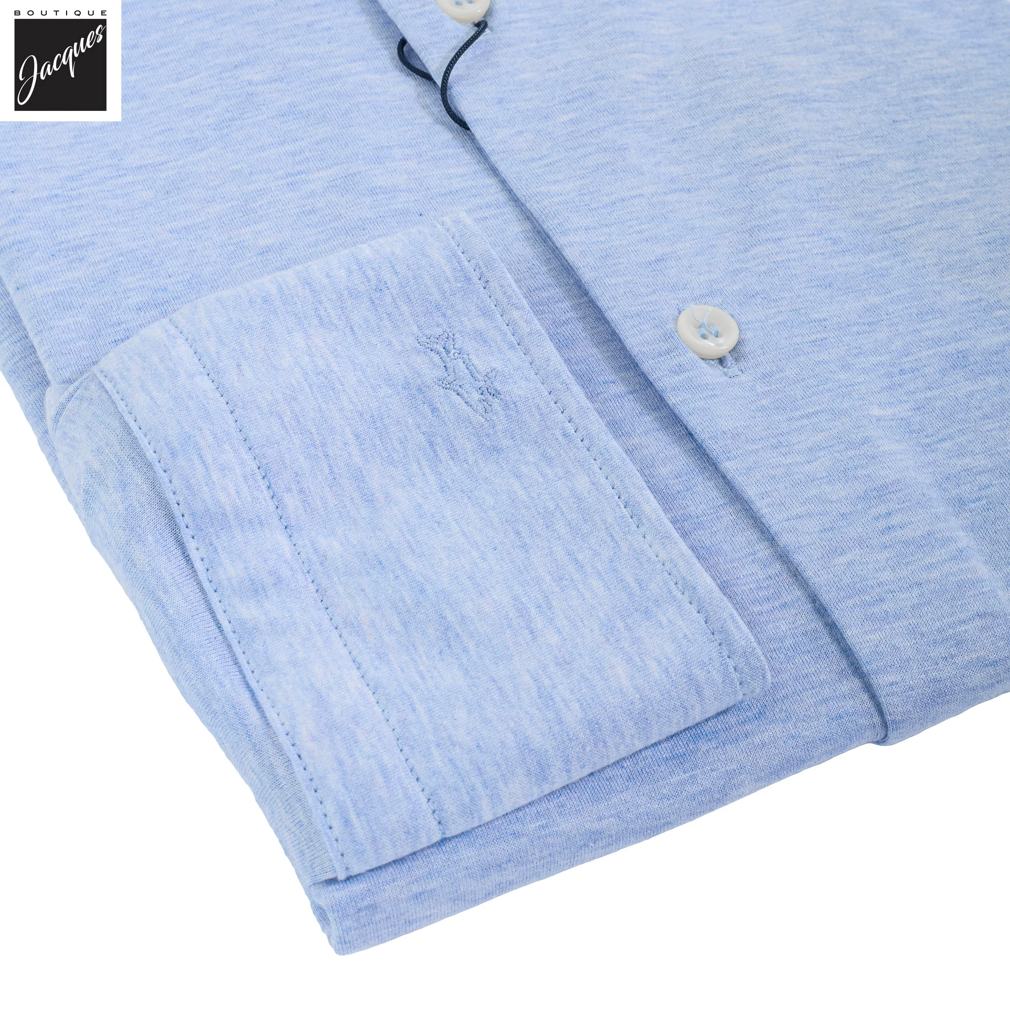 Light Blue XSoft Cotton Jersey Woven Casual Shirt - Paul & Shark - Image 3