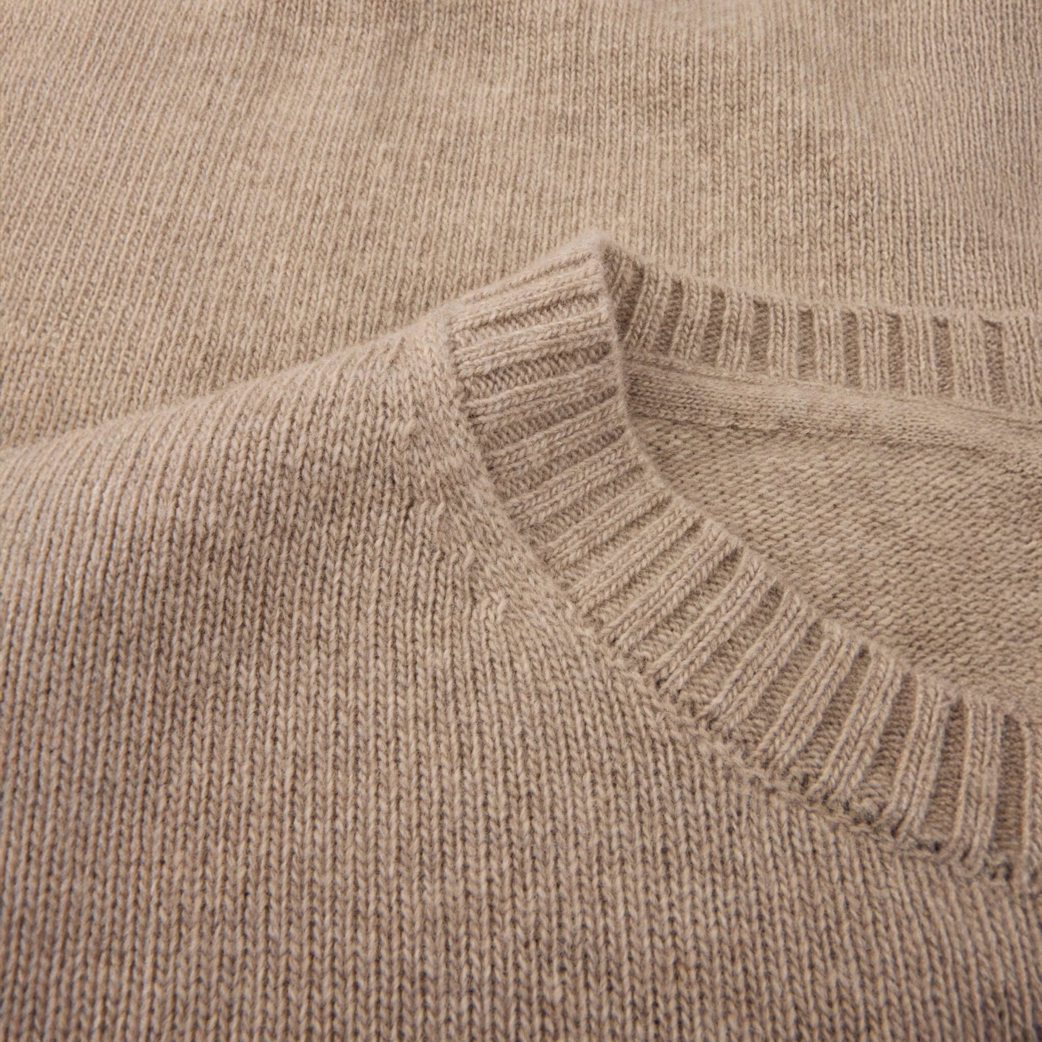 Light Brown Chunky Merino Crew Neck Sweater - Stenströms - Image 3