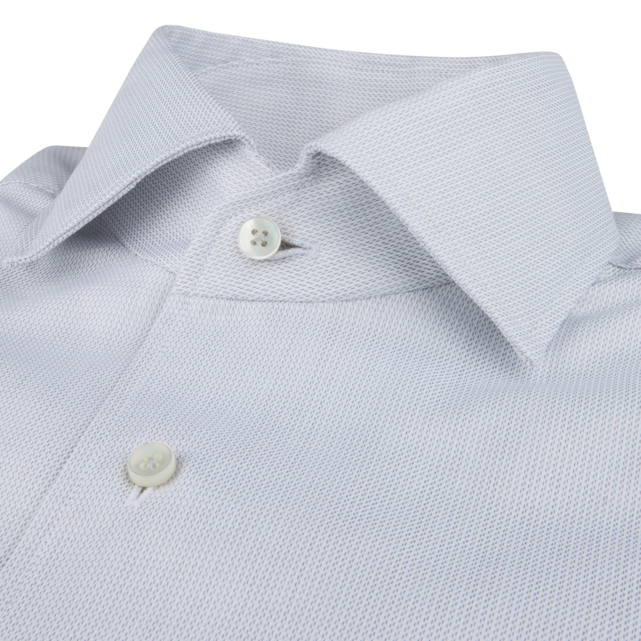 Light Gray Casual Slimline Cotton Twill Shirt - Stenströms - Image 2