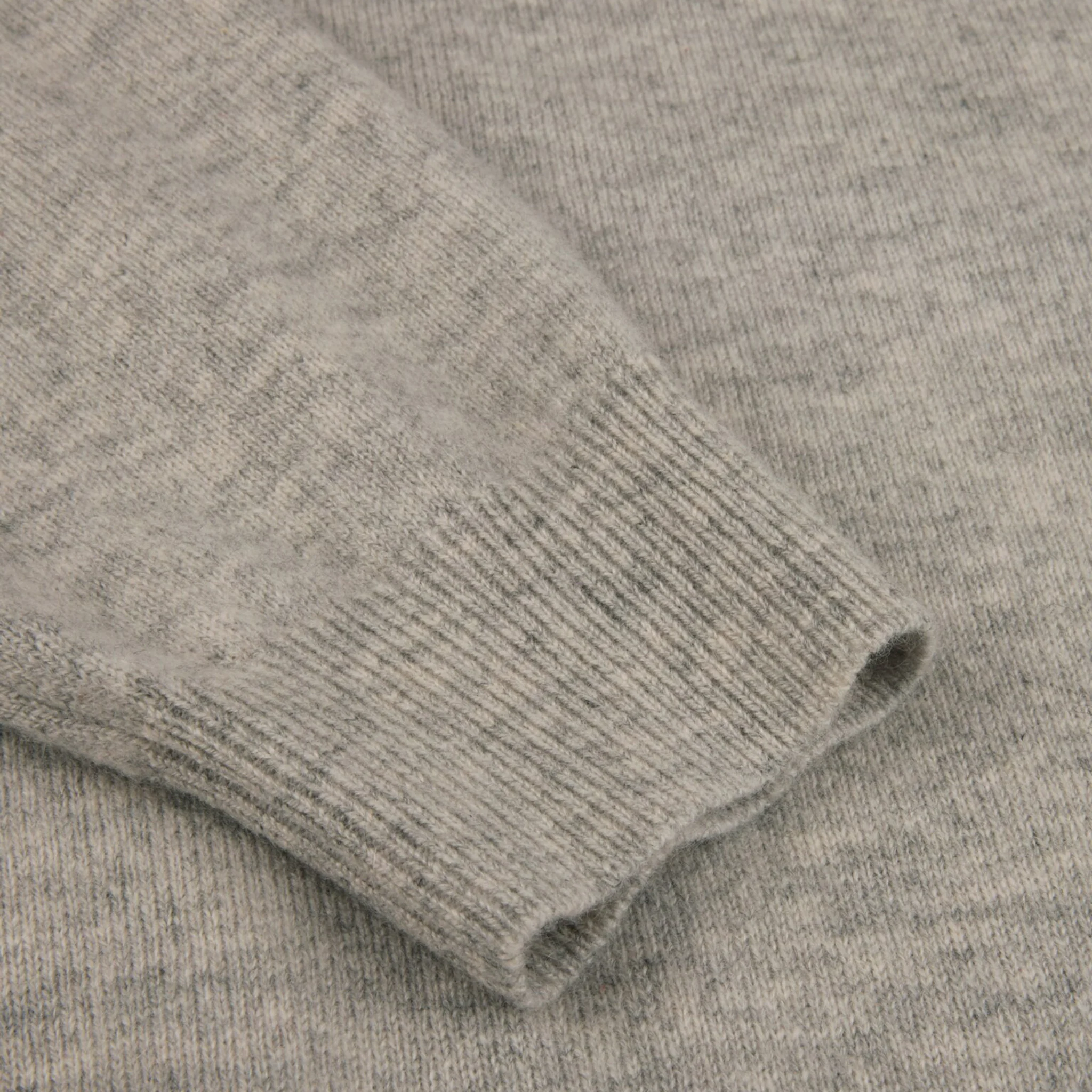 Light Gray Cashmere Knit Crew Neck Sweater - Stenströms - Image 4