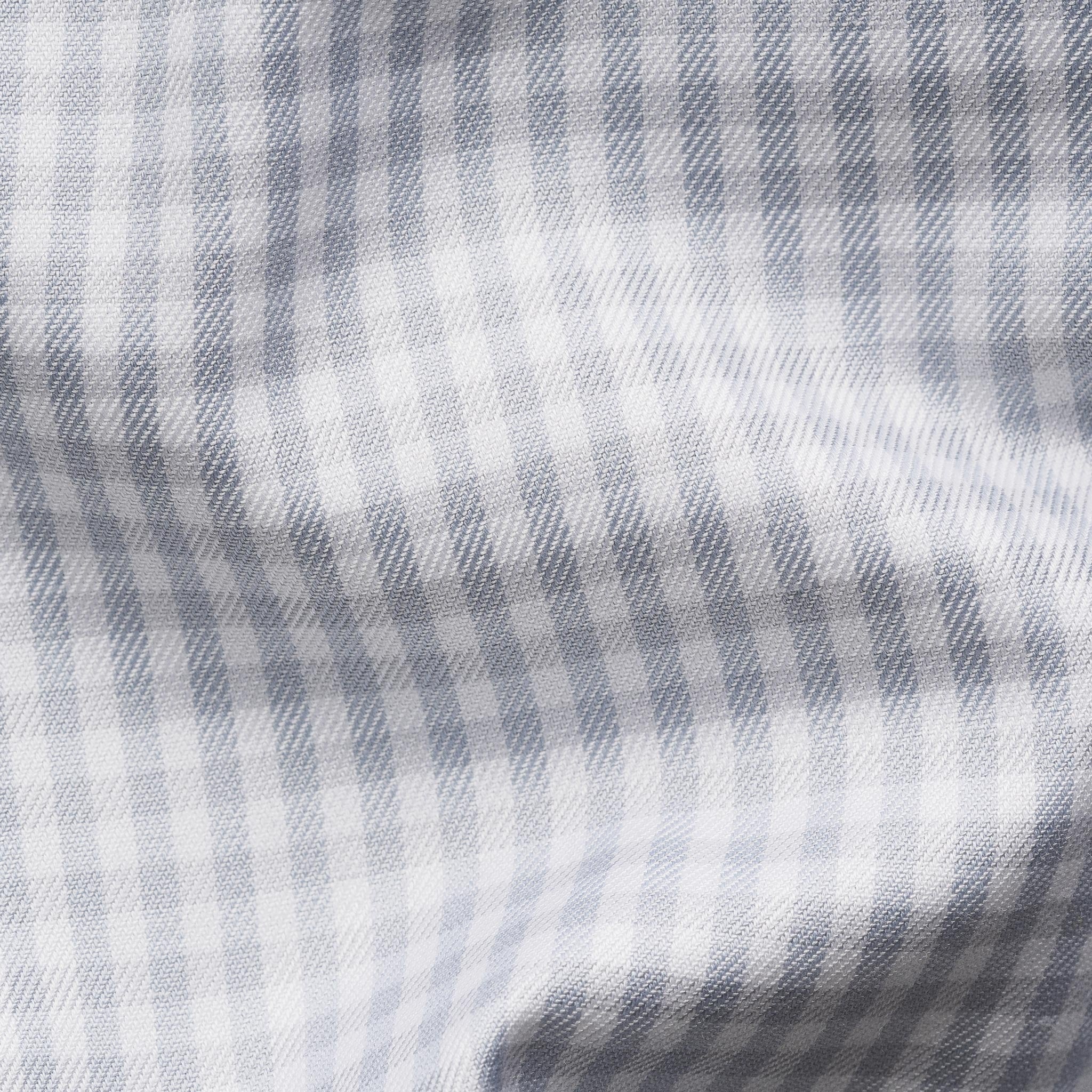 Light Gray Check Cotton-Tencel Lyocell Slim Fit Shirt - ETON - Image 8