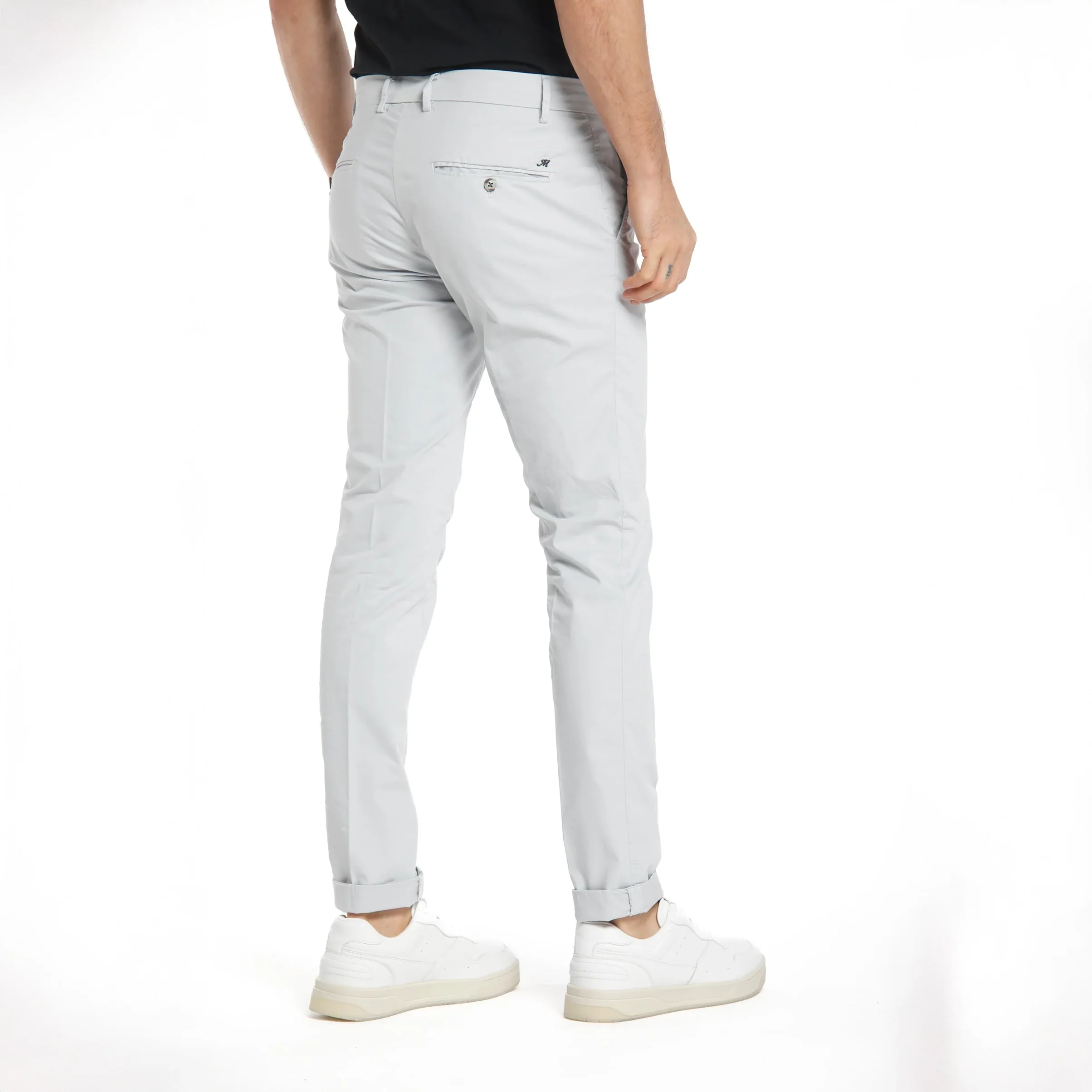 Light Gray Chino Gaberdine Stretch Slim Fit Pants - Mason's - Image 4