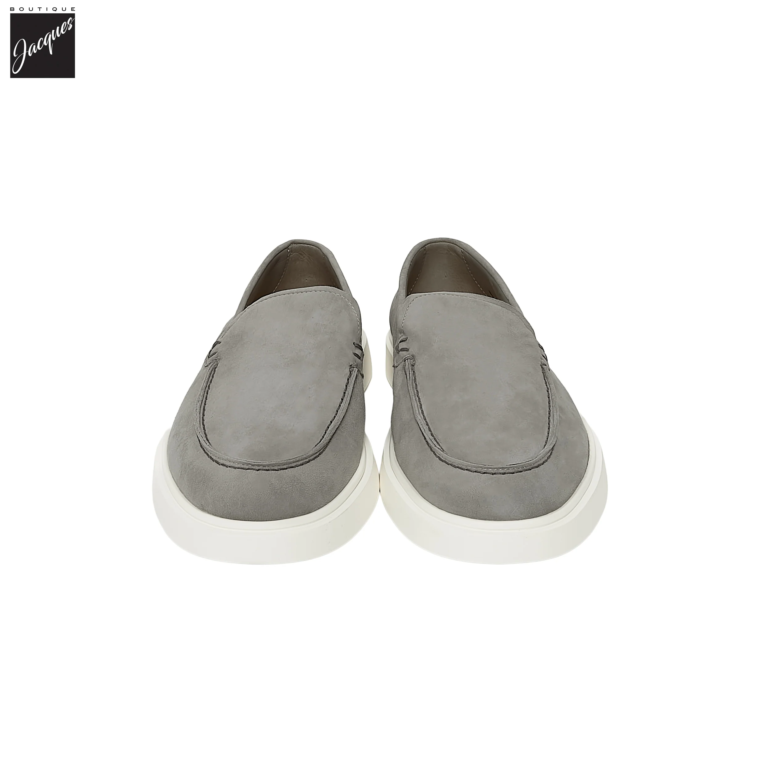 Light Gray Extralight Suede Leather Loafers - Fabiano Ricci - Image 3