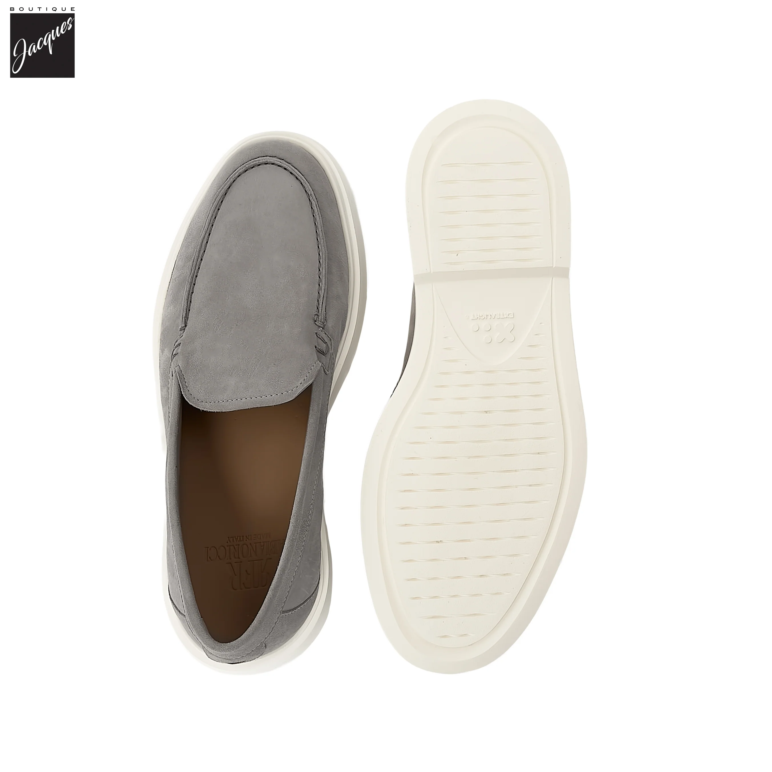 Light Gray Extralight Suede Leather Loafers - Fabiano Ricci - Image 5