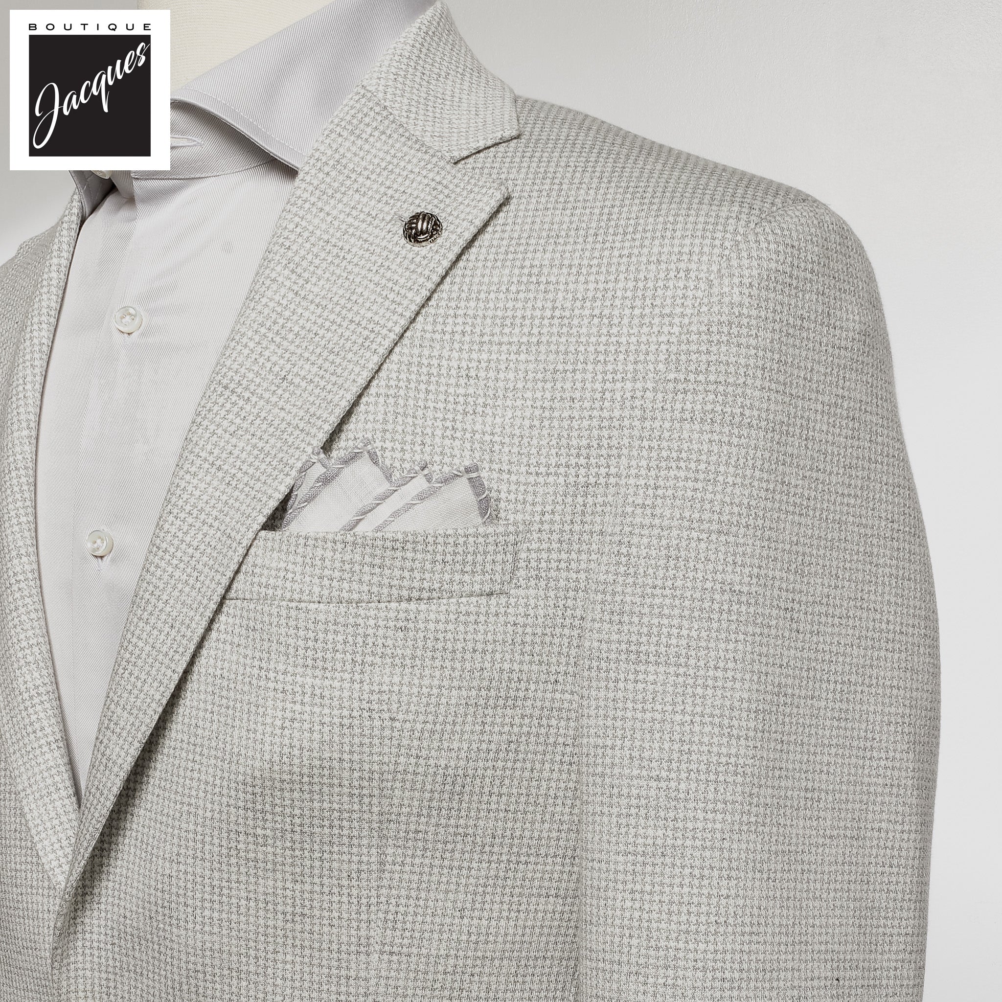 Light Gray Linen Cotton Comfortwear Hampton Contemporary Fit - Jack Victor - Image 2