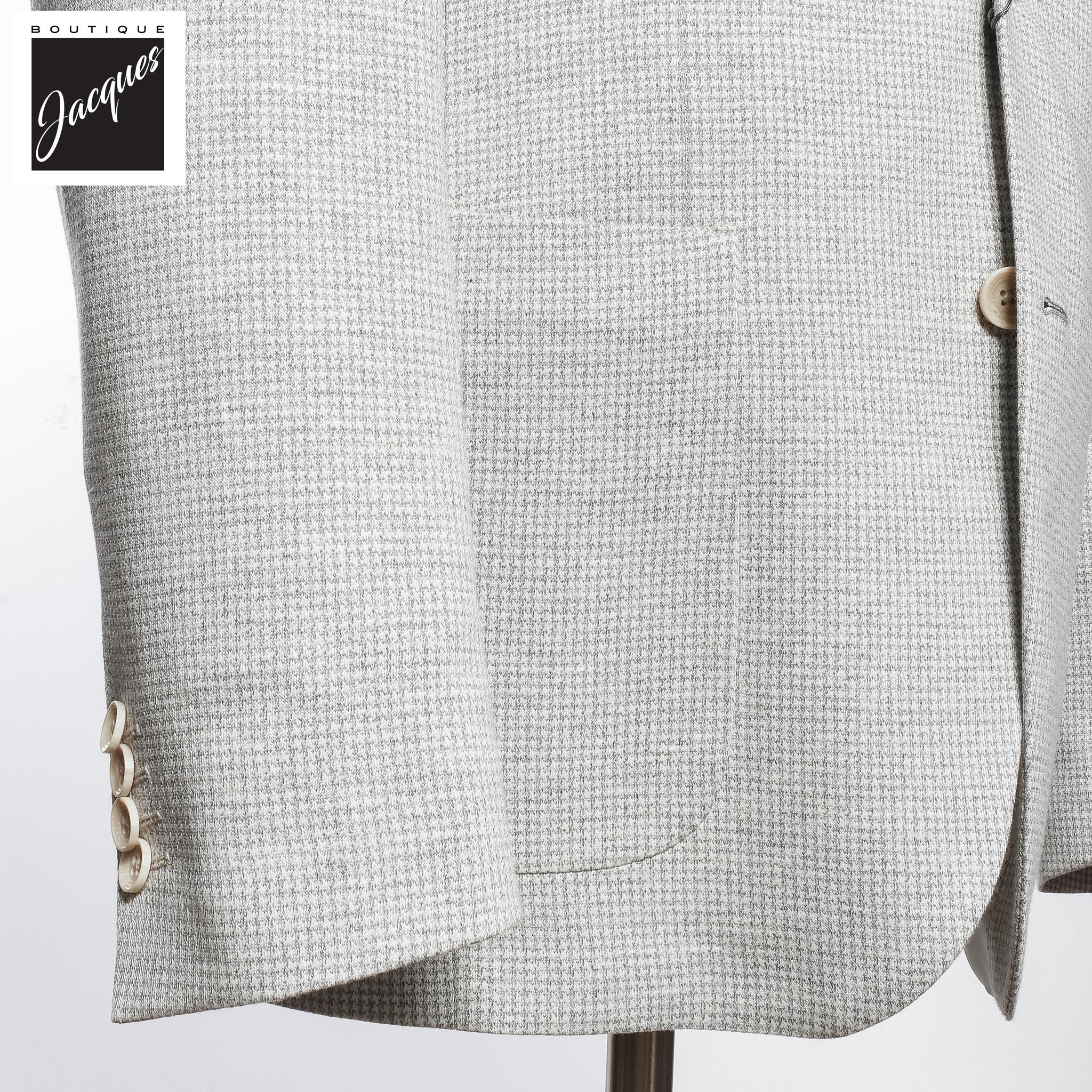 Light Gray Linen Cotton Comfortwear Hampton Contemporary Fit - Jack Victor - Image 3