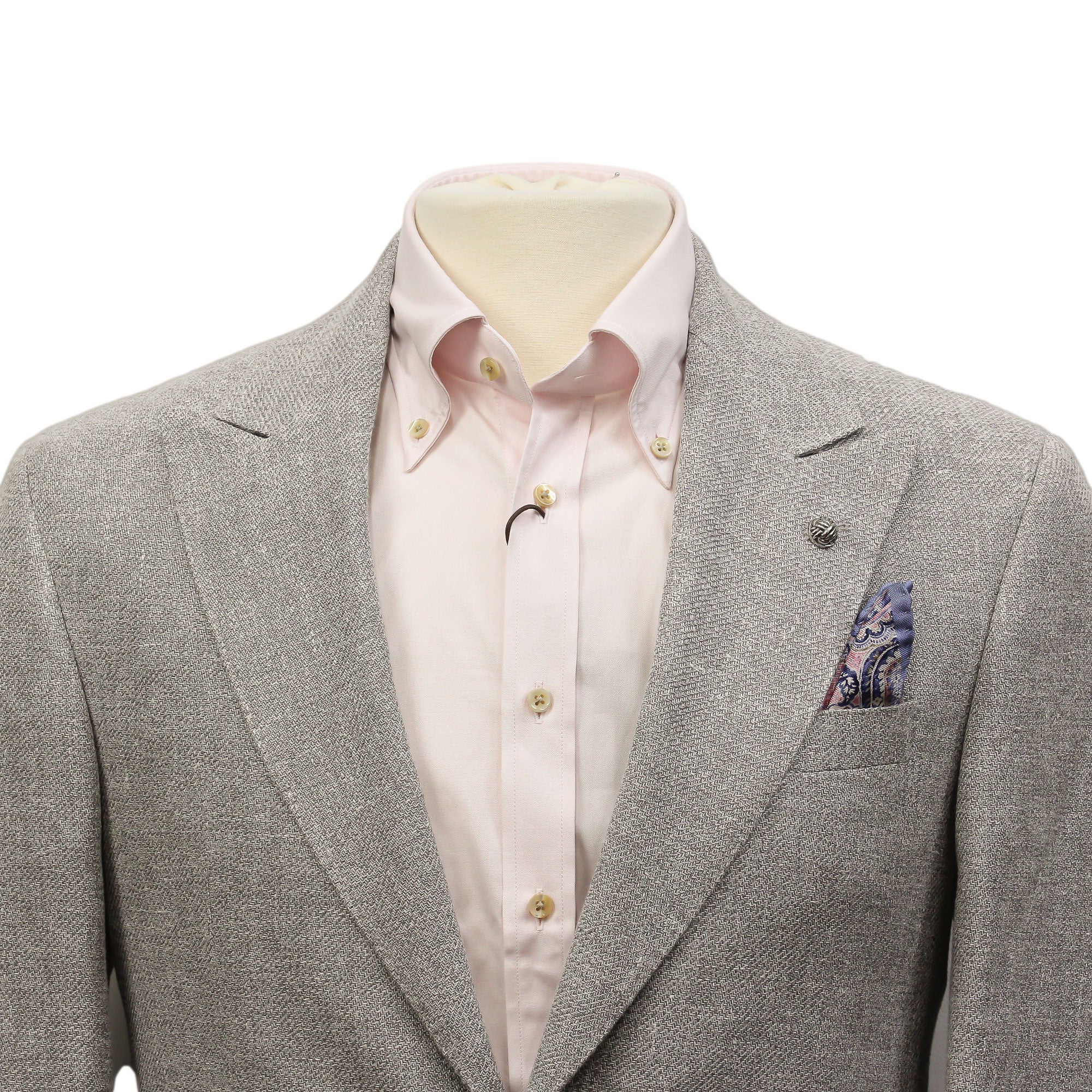 Light Gray Linen/Silk/Cotton Peak Lapel Morgan Contemporary Fit Sport Jacket - Jack Victor 1913 - Image 7