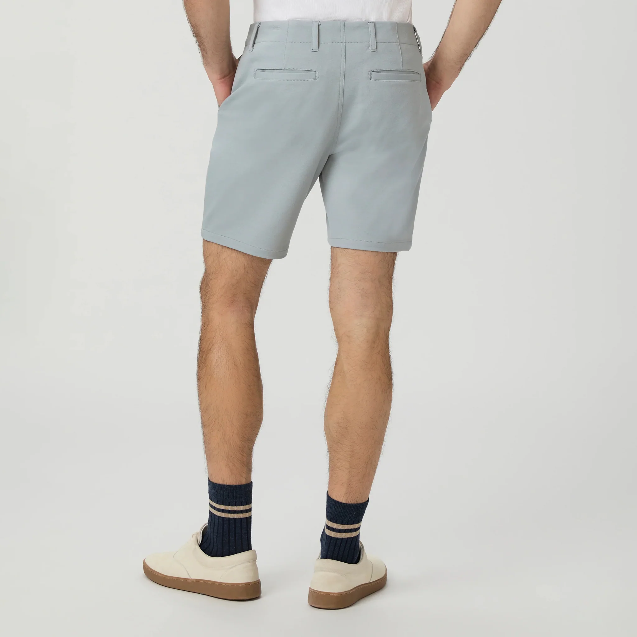 Light Gray Moon Shadow Rickson Slim Fit Trouser Shorts - PAIGE - Image 4