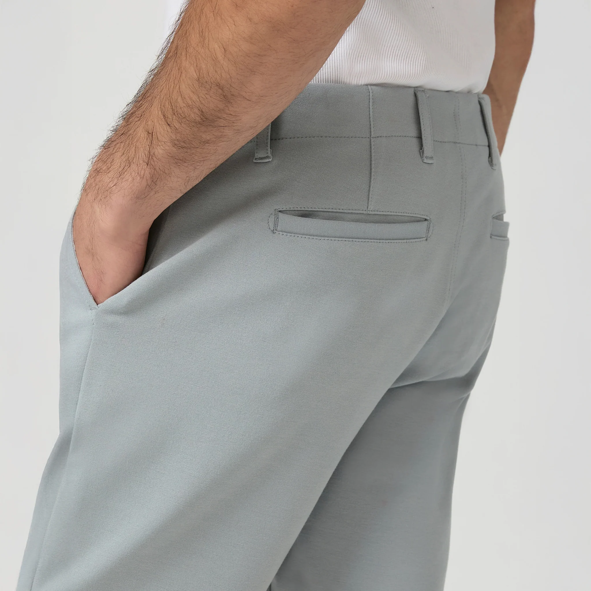 Light Gray Moon Shadow Rickson Slim Fit Trouser Shorts - PAIGE - Image 5