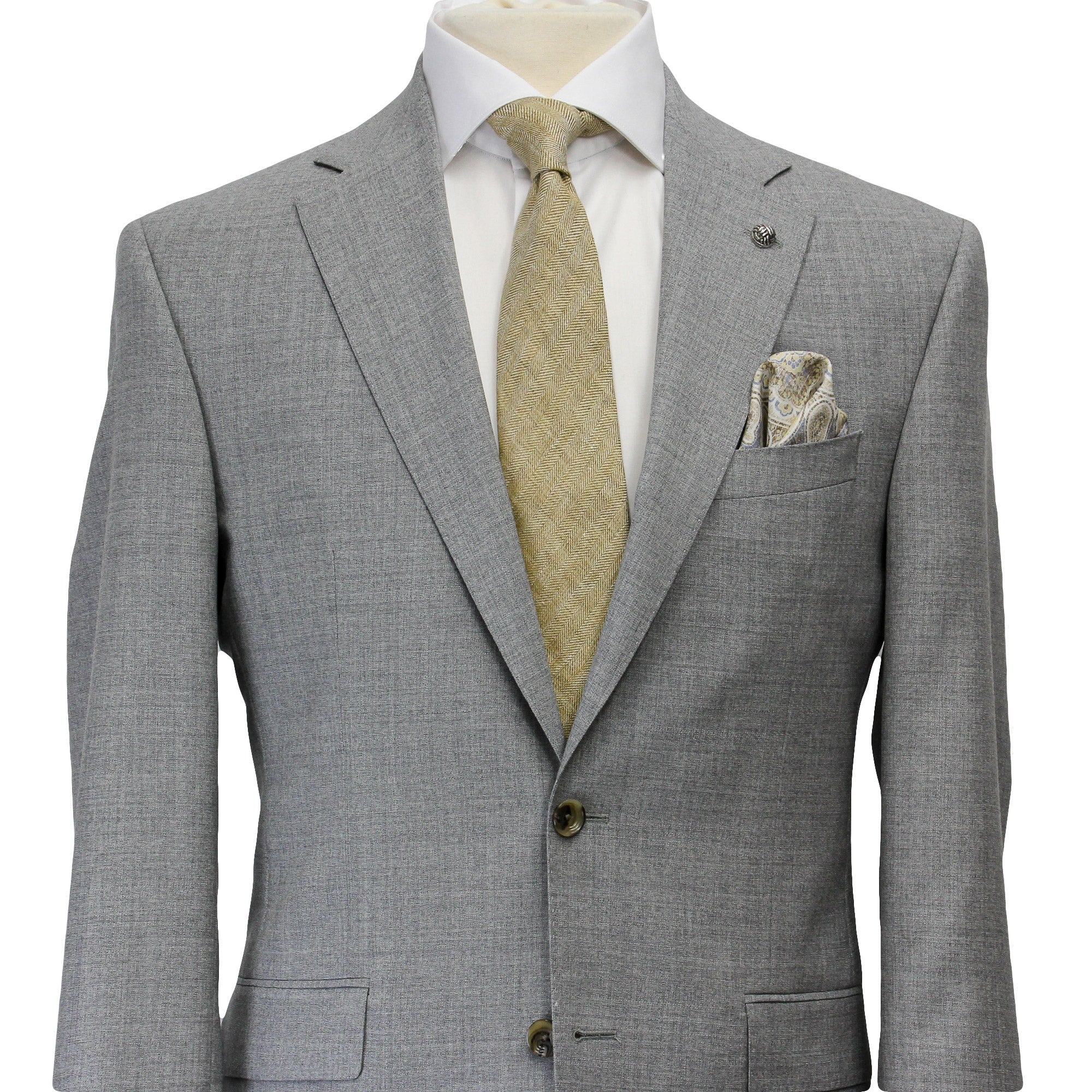 Light Gray Neat Wool Unconstructed Dallas Contemporary Fit Suit - Jack Victor - Image 2