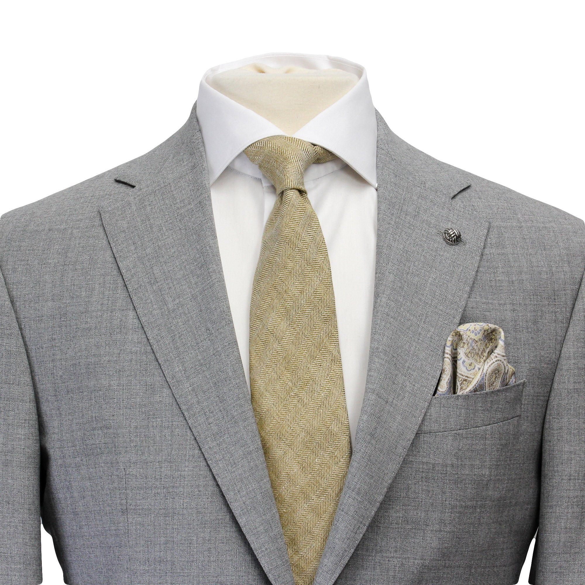 Light Gray Neat Wool Unconstructed Dallas Contemporary Fit Suit - Jack Victor - Image 3