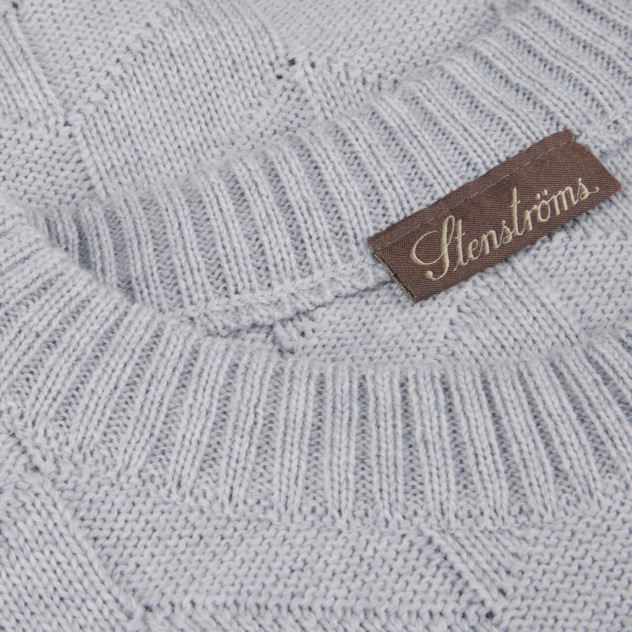 Light Gray Parallelogram Merino Sweater - Stenstroms - Image 3