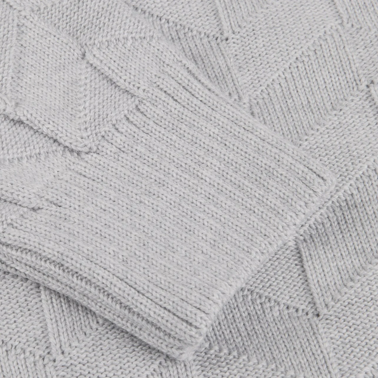 Light Gray Parallelogram Merino Sweater - Stenstroms - Image 4
