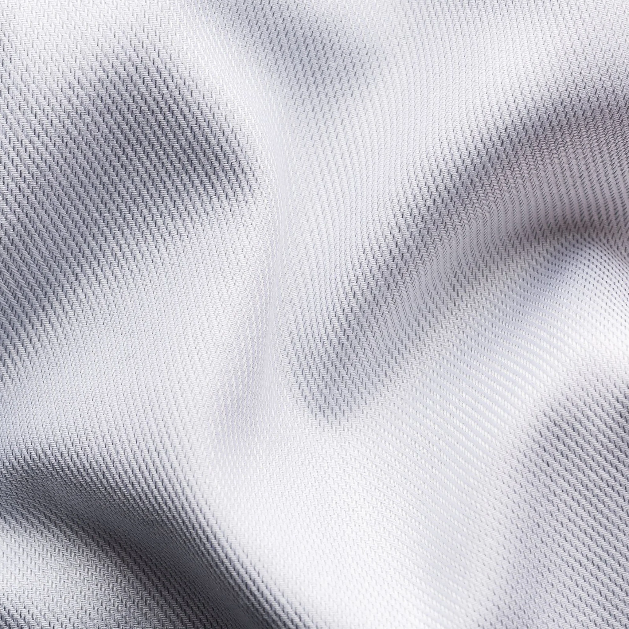 Light Gray Semi-Solid Fine Twill Slim Fit Shirt - ETON - Image 3
