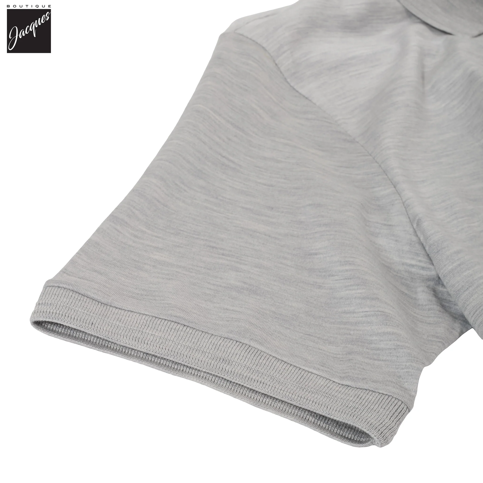 Light Gray Silk-Cotton Polo Shirt - Paul & Shark - Image 3