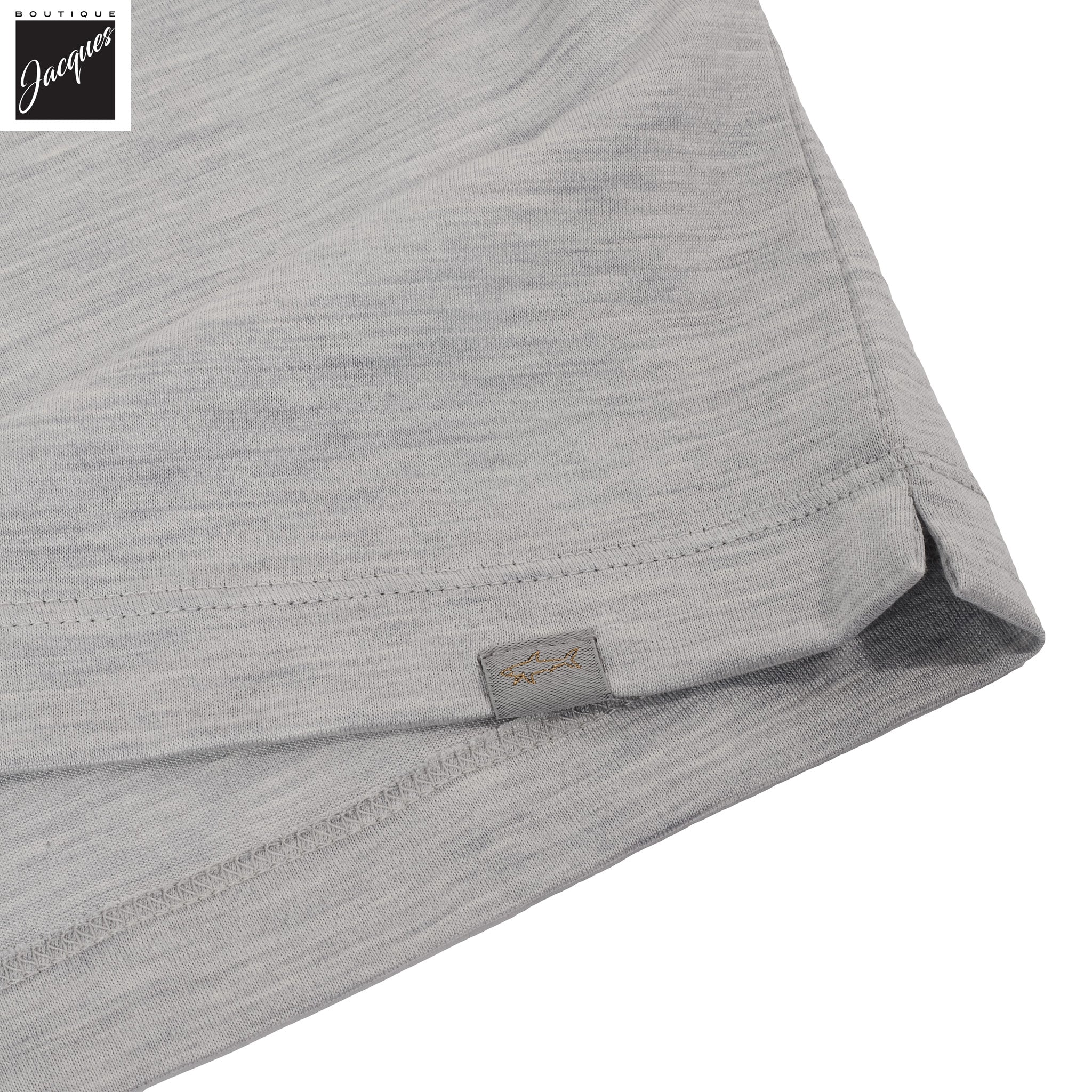 Light Gray Silk-Cotton Polo Shirt - Paul & Shark - Image 4
