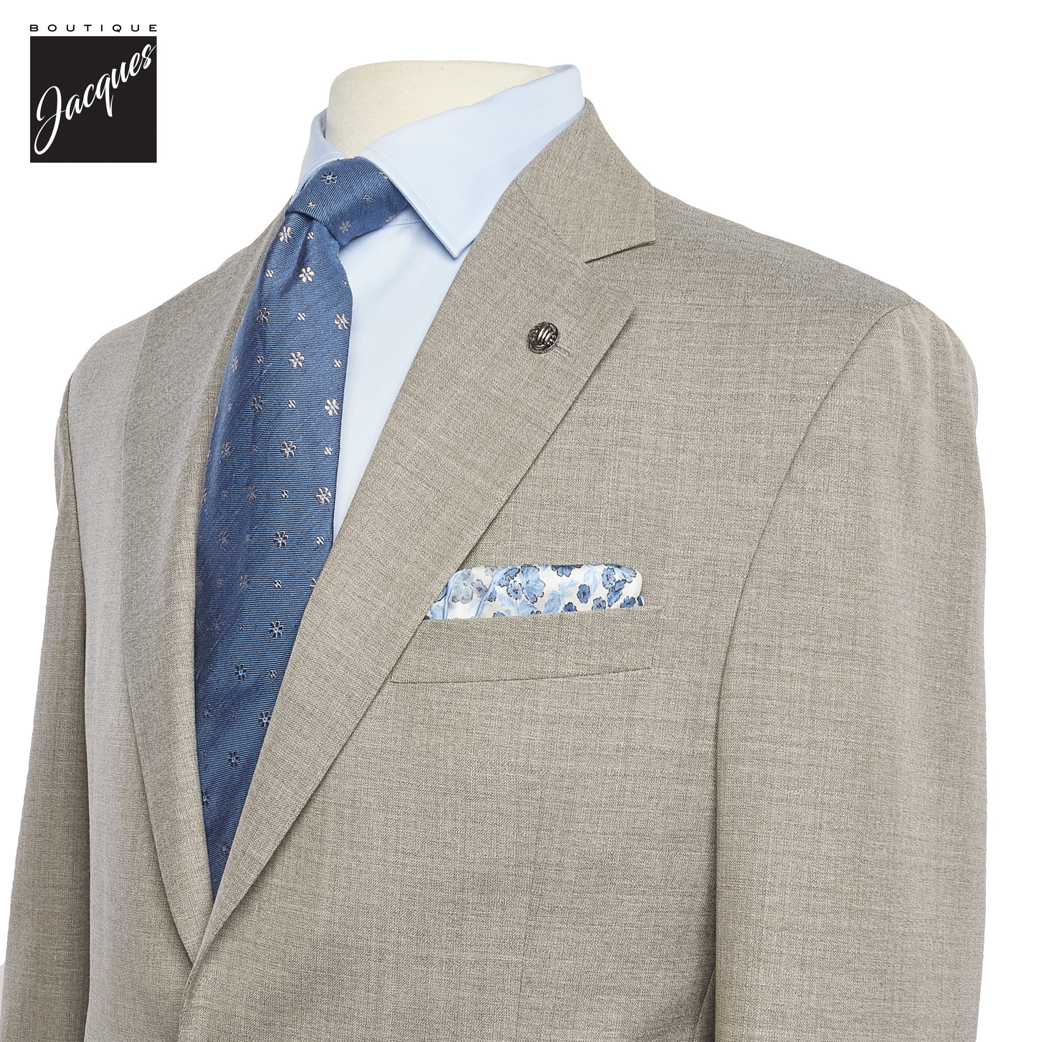 Taupe Solid Montana Contemporary Fit Wool Suit - Jack Victor - Image 2