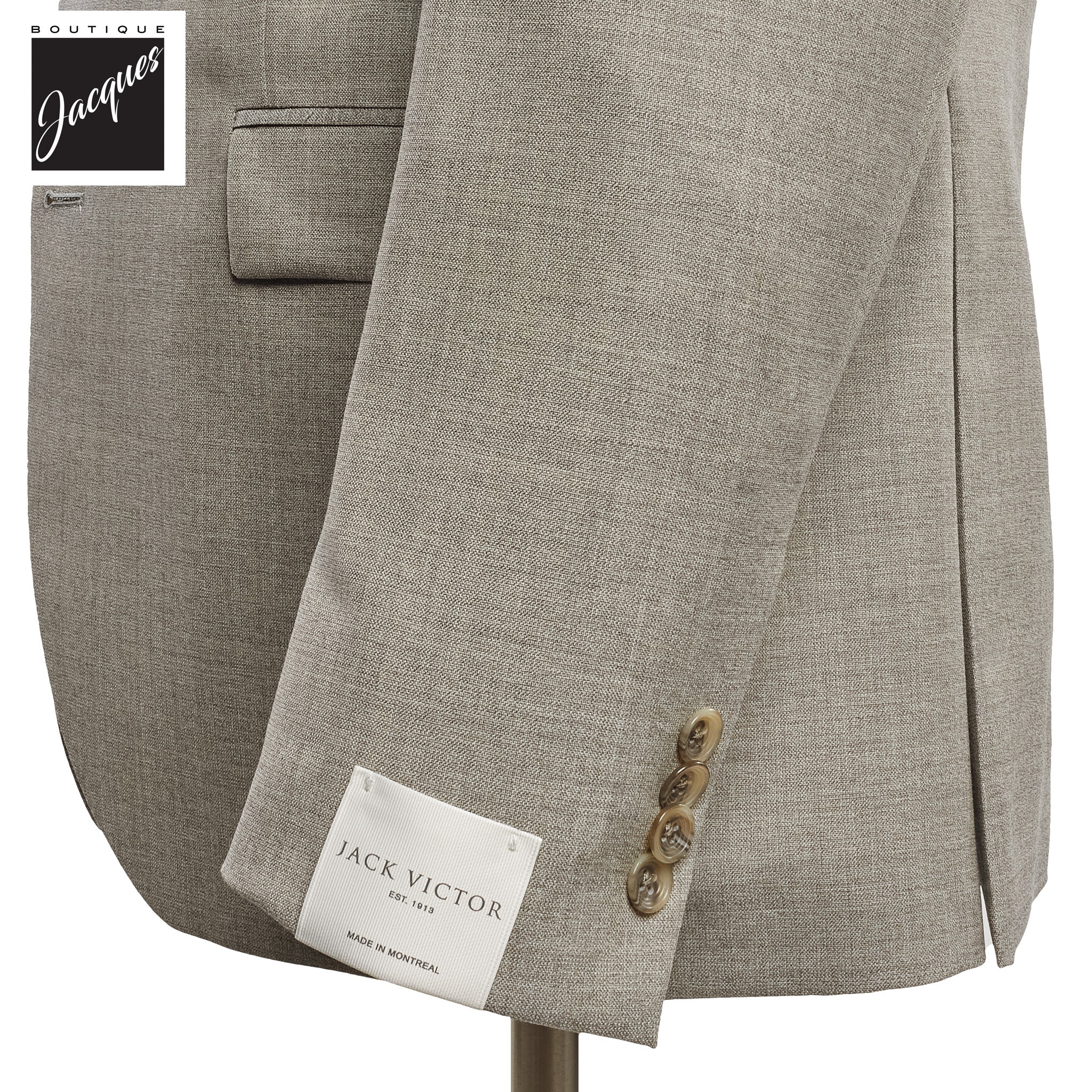 Taupe Solid Montana Contemporary Fit Wool Suit - Jack Victor - Image 3
