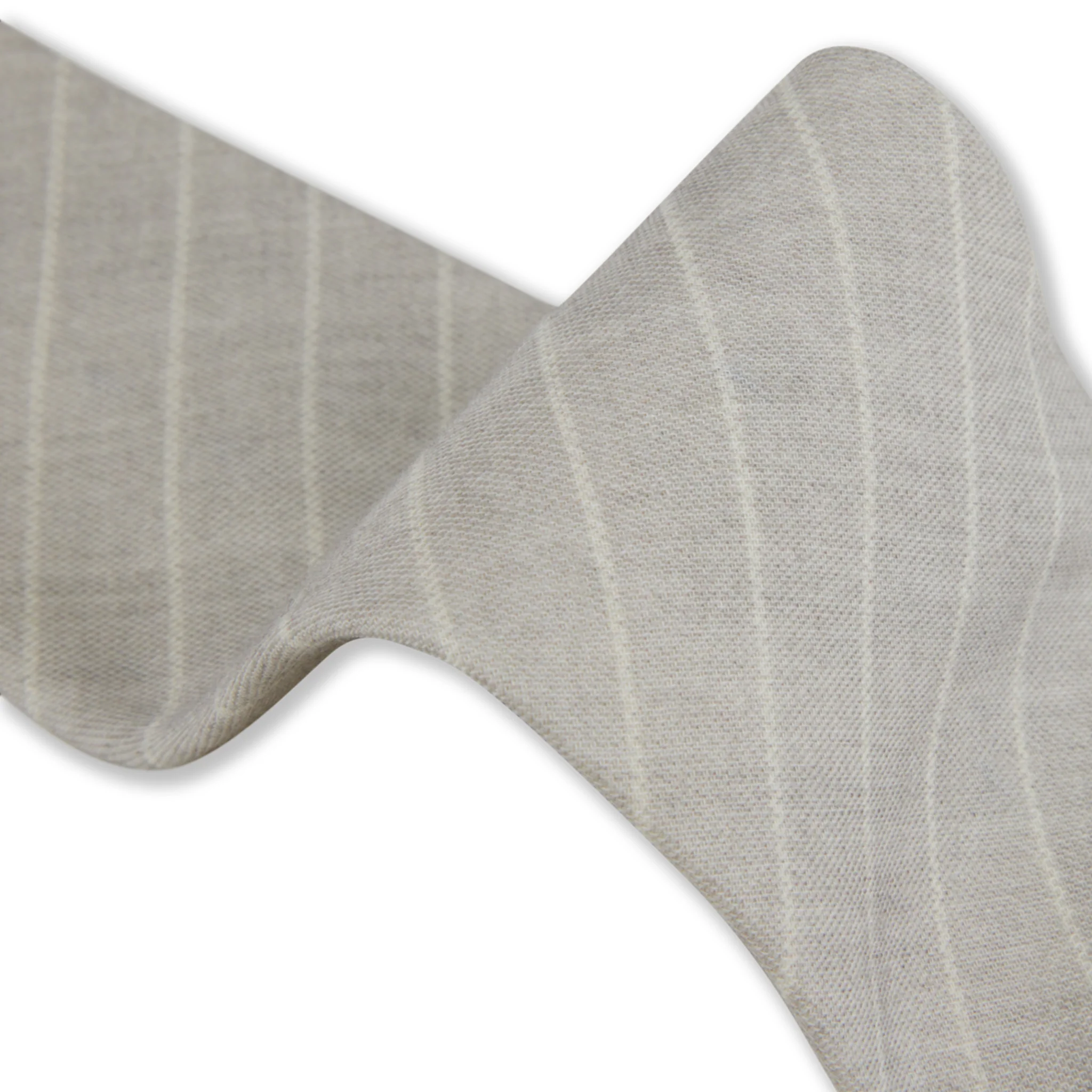 Light Gray Striped Cotton-Wool Tie - Stenströms - Image 3