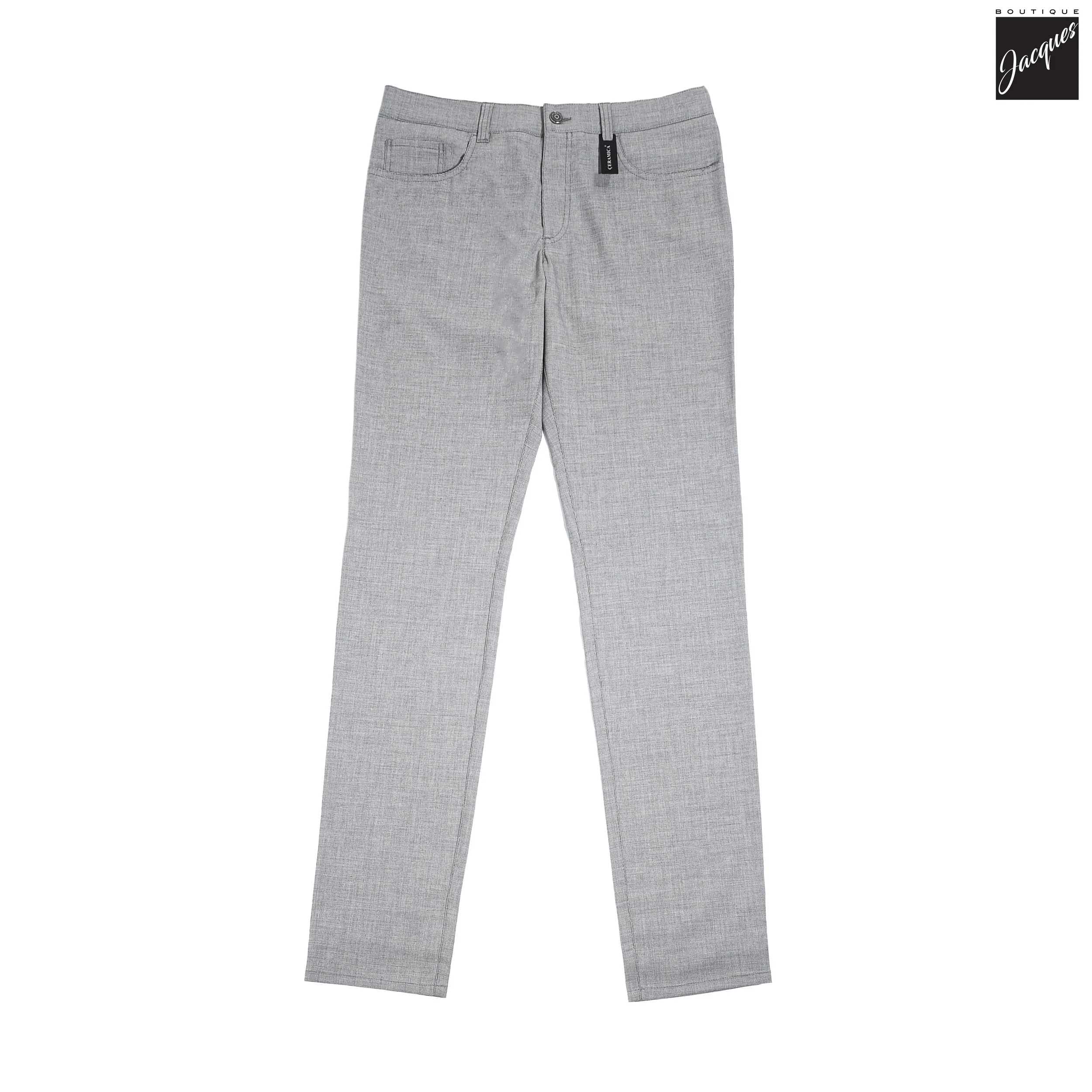 Light Gray Structure Ceramica Pipe Five Pocket Pants - ALBERTO - Image 4