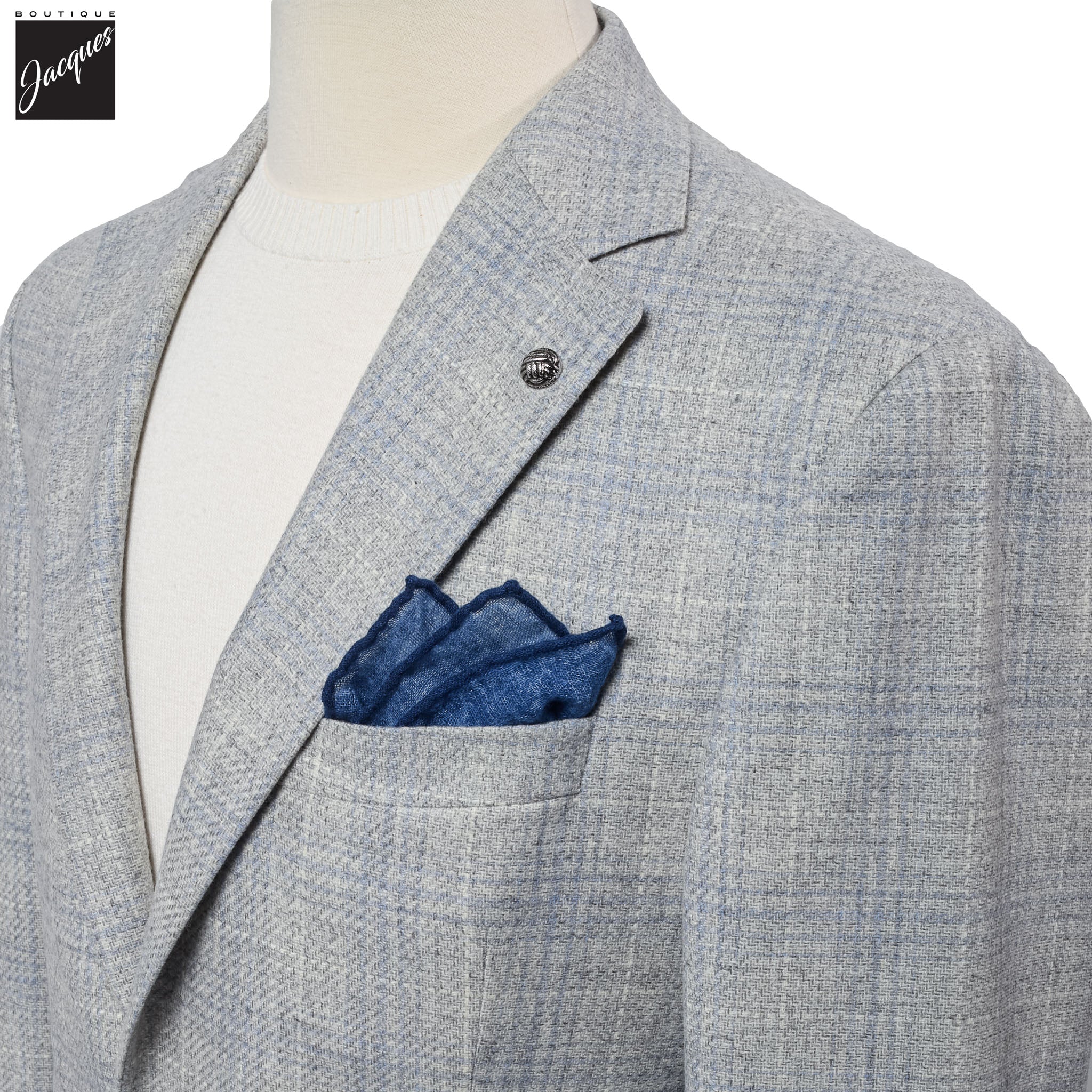 Light-Gray Unconstructed Montana Wool/Cashmere Contemporary Fit Sport Jacket - Jack Victor - Image 2
