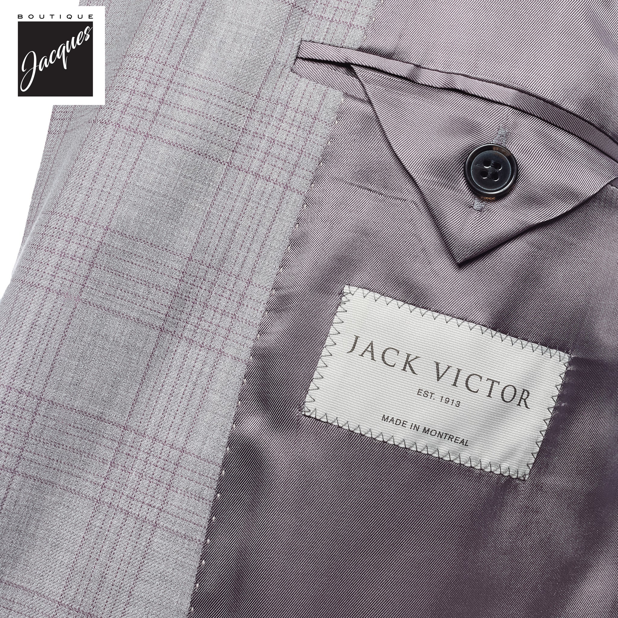 Light Gray with Lavender Check Esprit Modern Fit Wool Suit - Jack Victor - Image 4