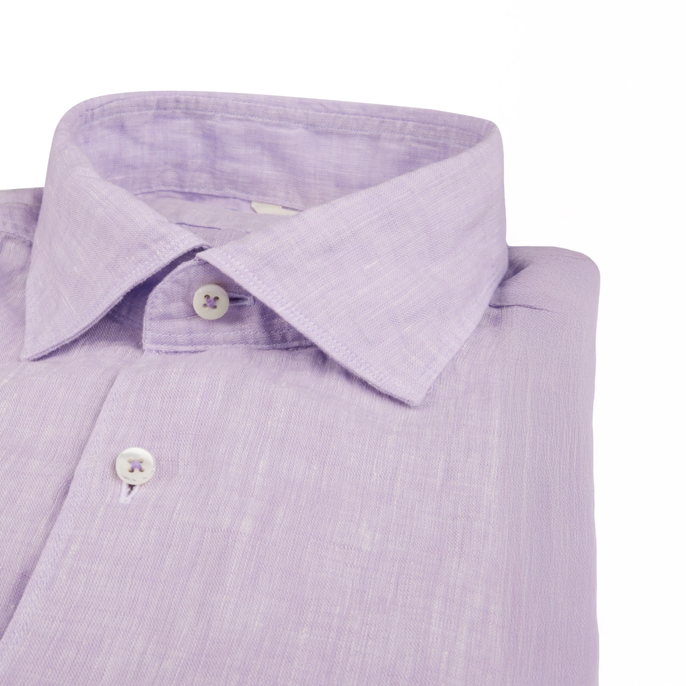 Light Lavender Linen Casual Slimline Shirt - Stenströms - Image 2