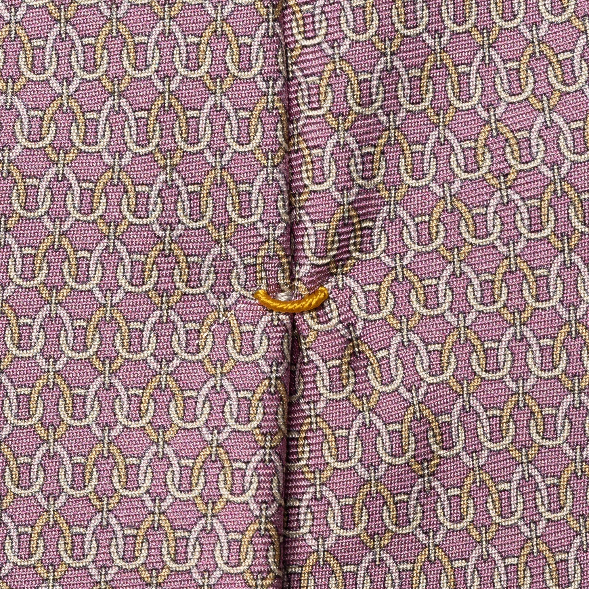 Light Pink Geometric Chain Print Silk Tie - ETON - Image 4