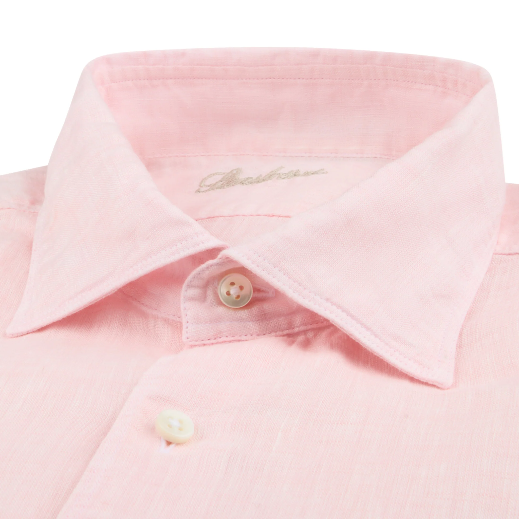 Light Pink Linen Casual Slimline Shirt - Stenströms - Image 2