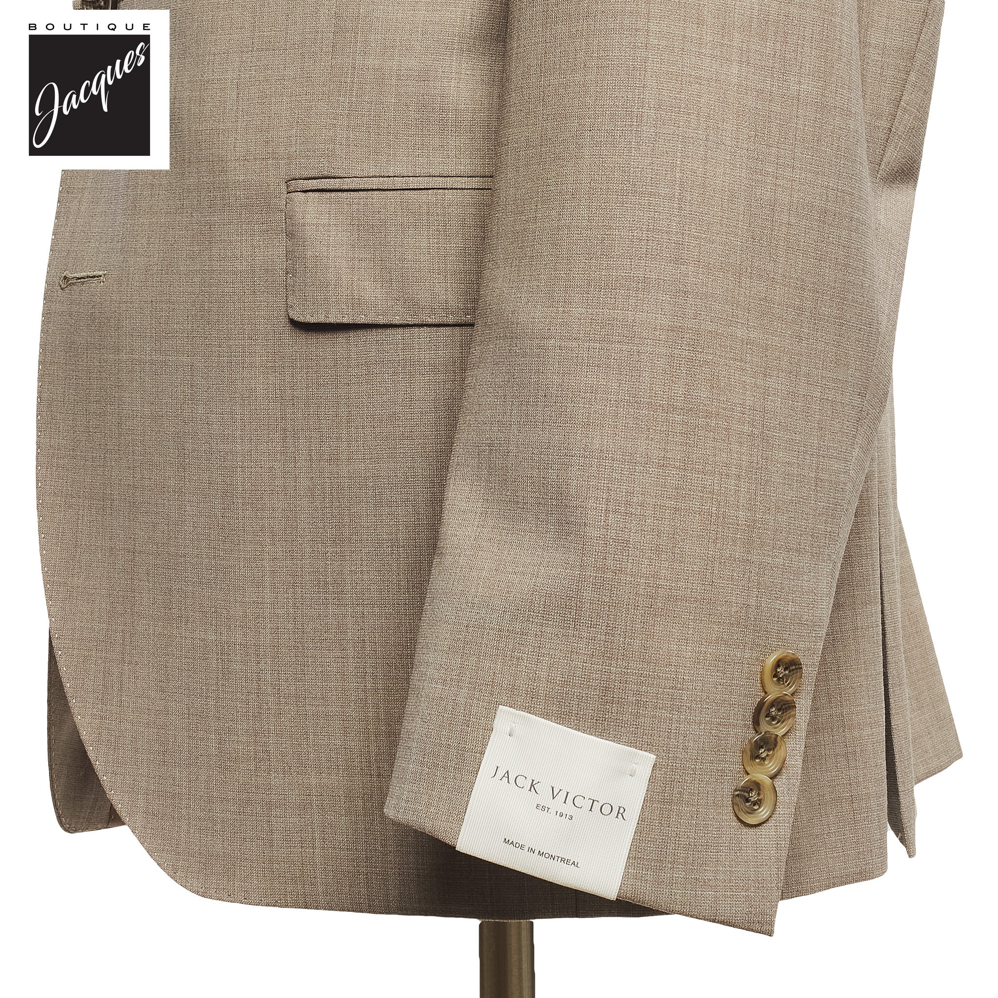 Light Taupe Neat Esprit Modern Fit Wool Suit - Jack Victor - Image 3