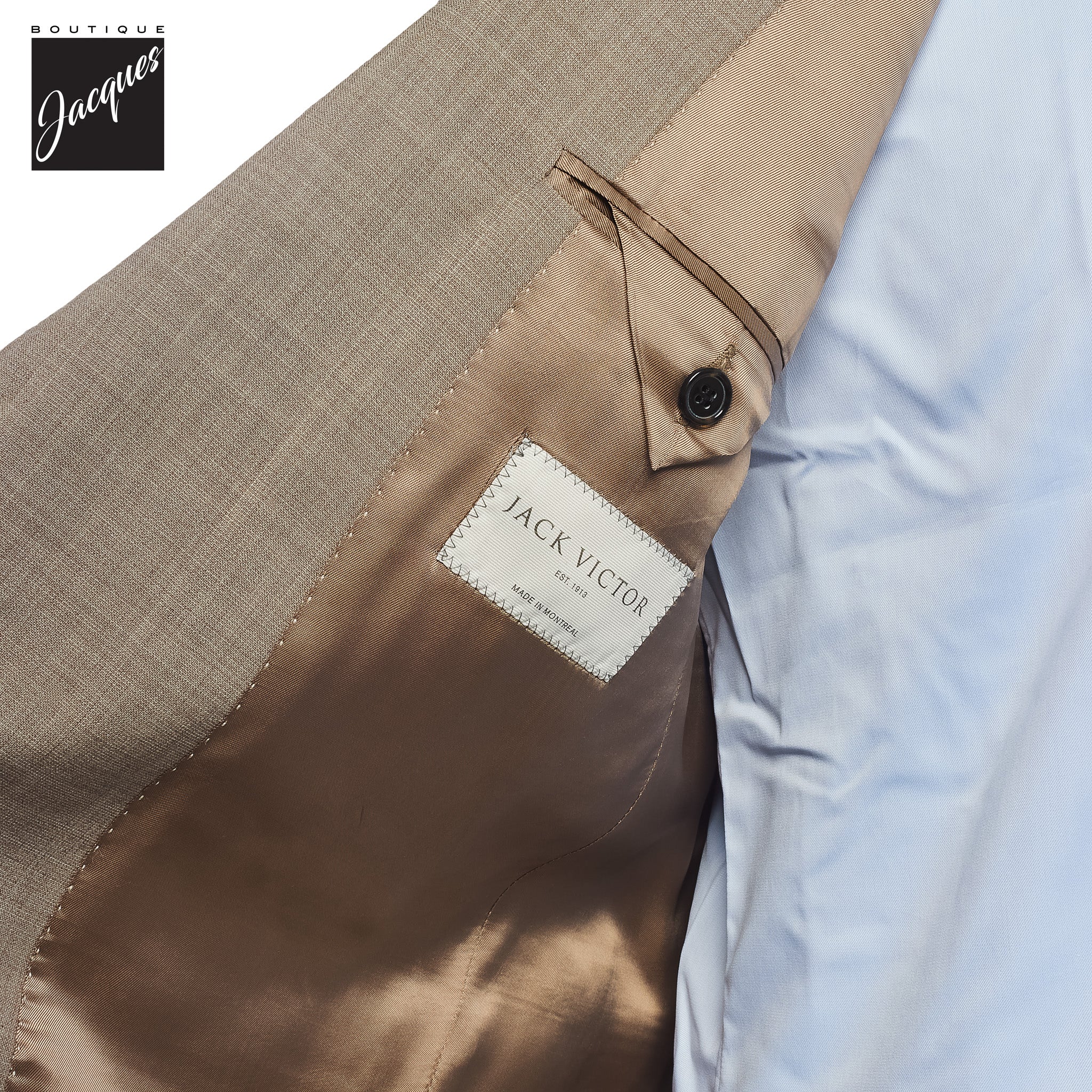 Light Taupe Neat Esprit Modern Fit Wool Suit - Jack Victor - Image 4