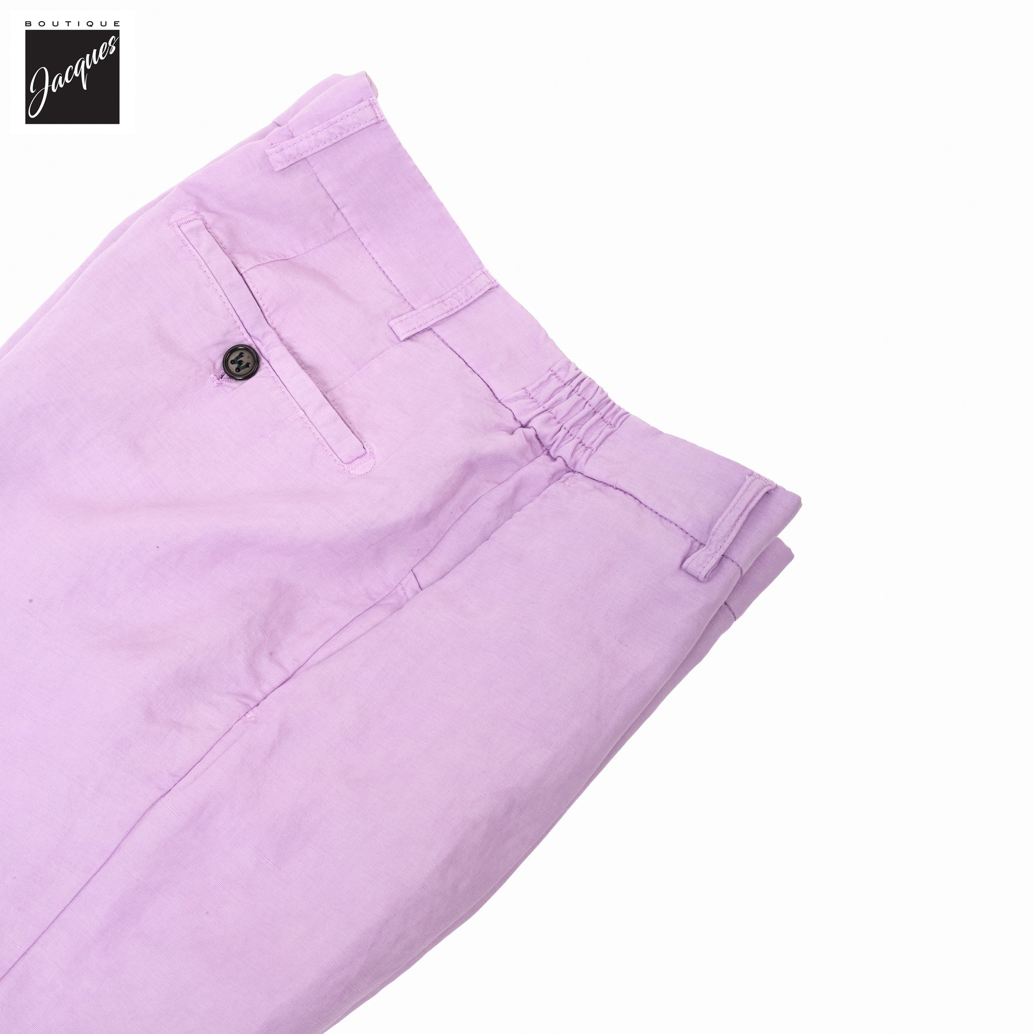 Lilac Lyocell-Linen Elax Bermuda Shorts - Berwich - Image 3