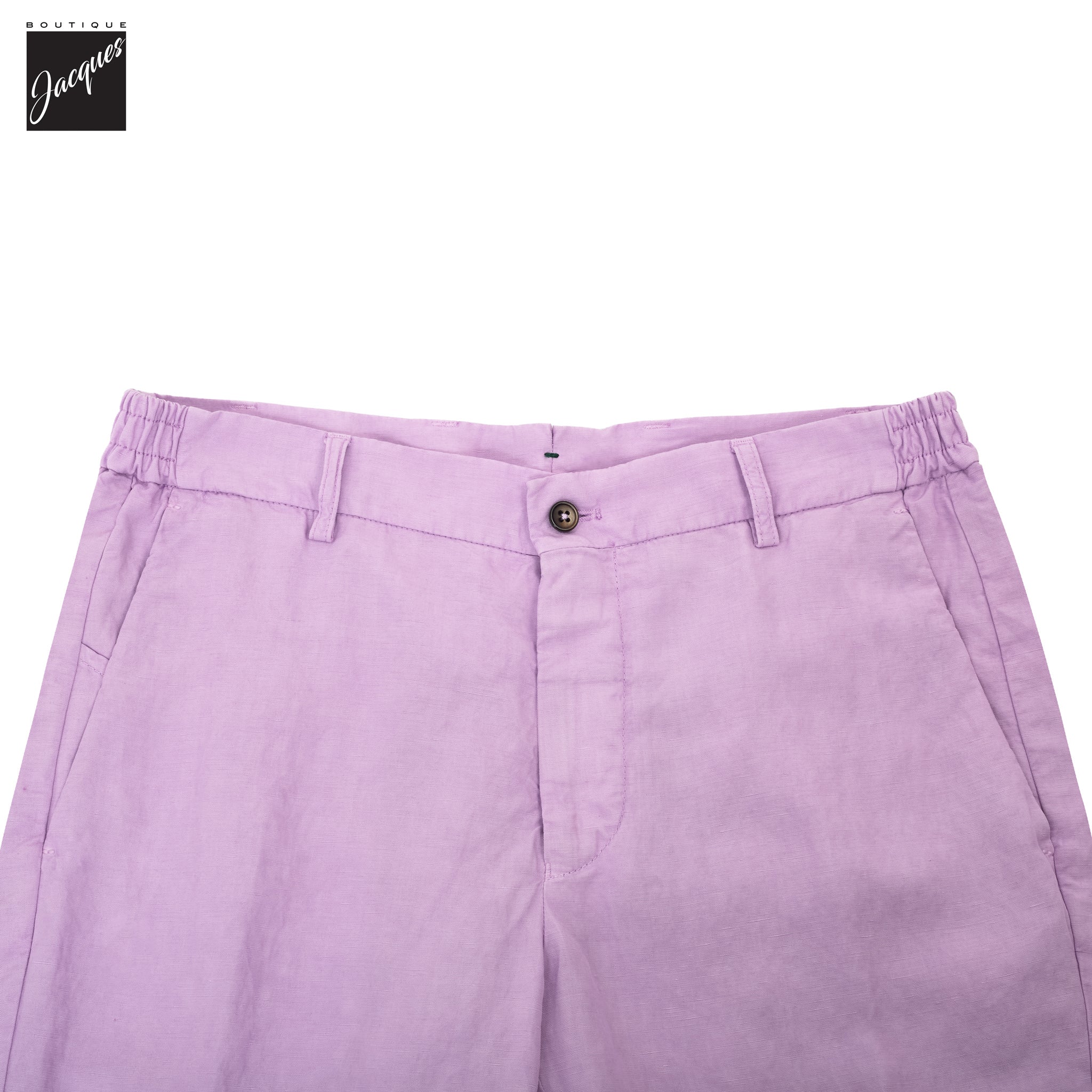 Lilac Lyocell-Linen Elax Bermuda Shorts - Berwich - Image 4