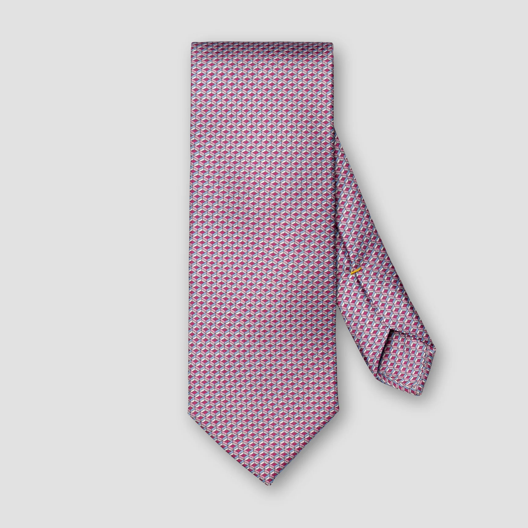 Magenta & Blue Geometric Print Silk Tie - ETON - Image 2
