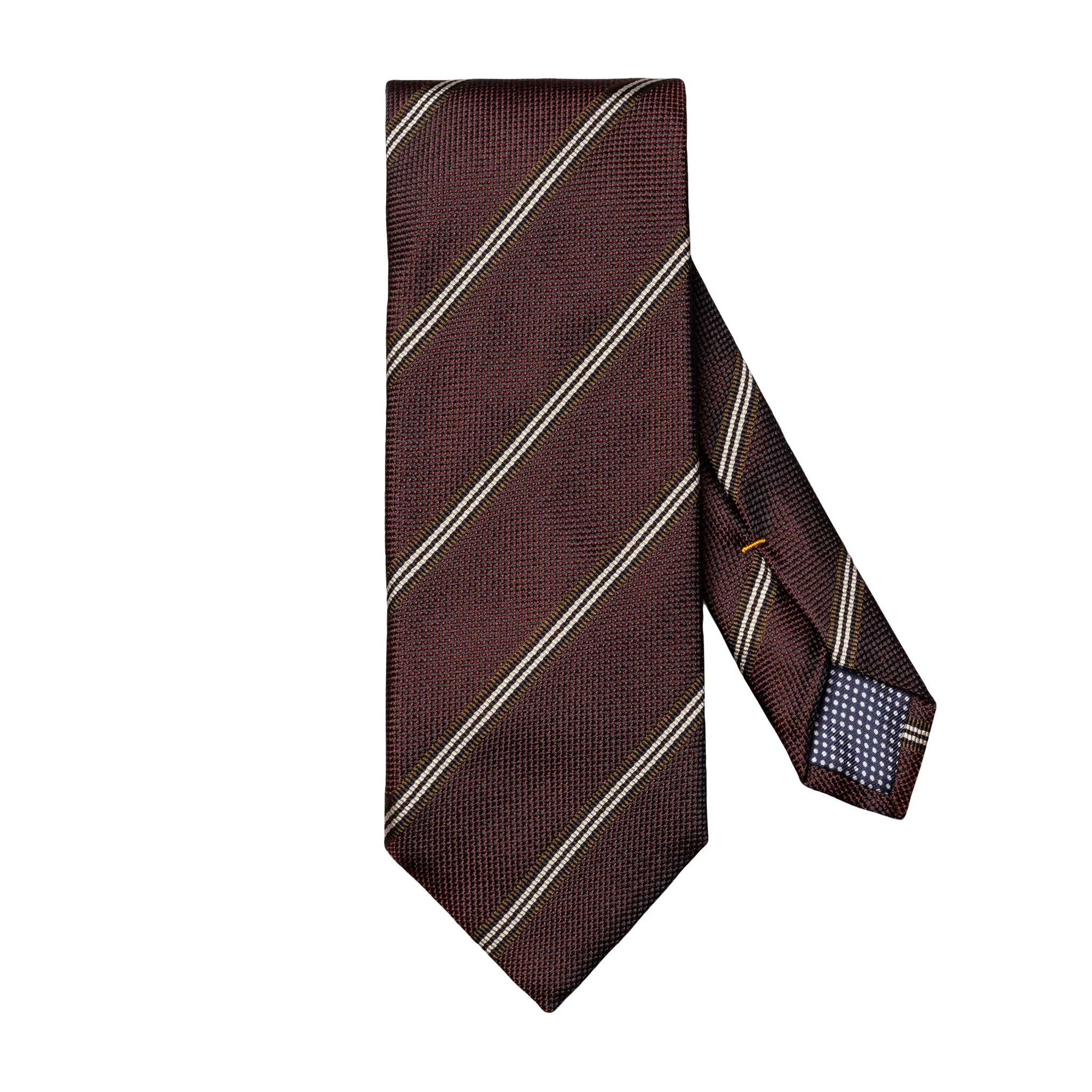 Maroon Striped Pattern Woven Silk Tie - ETON - Image 3
