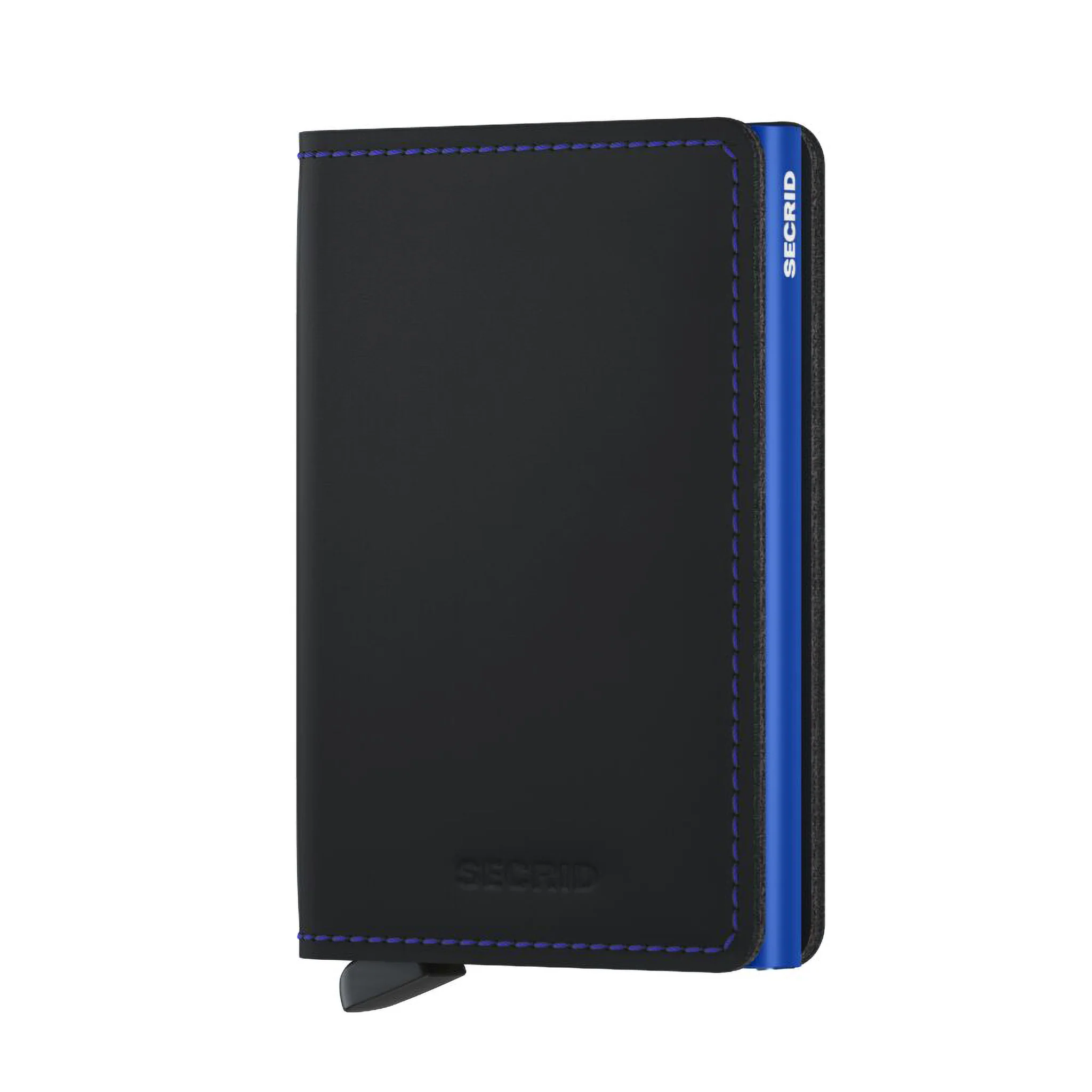 Matte Black & Blue Leather SlimWallet - Secrid - Image 3