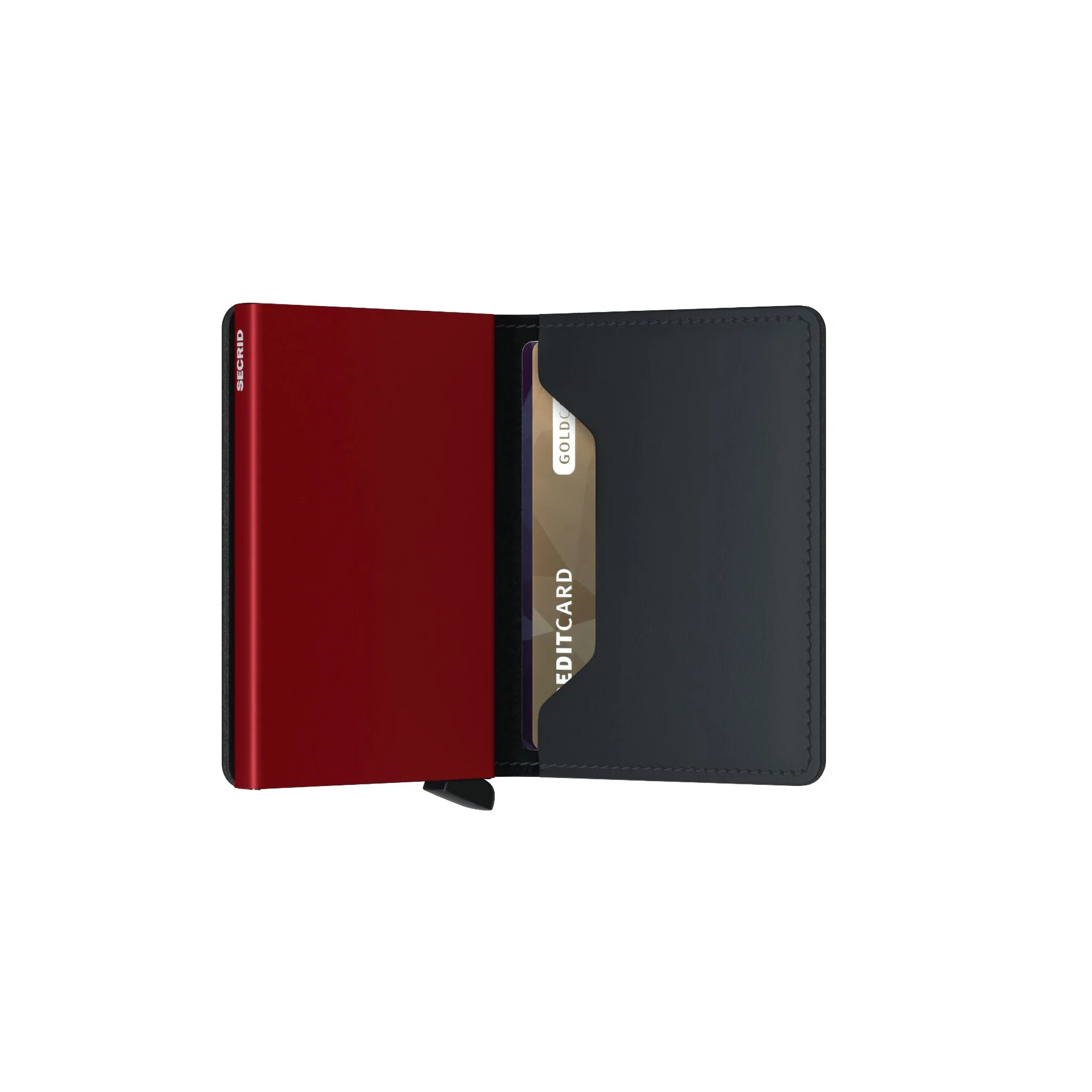 Matte Black & Red Leather SlimWallet - Secrid - Image 3