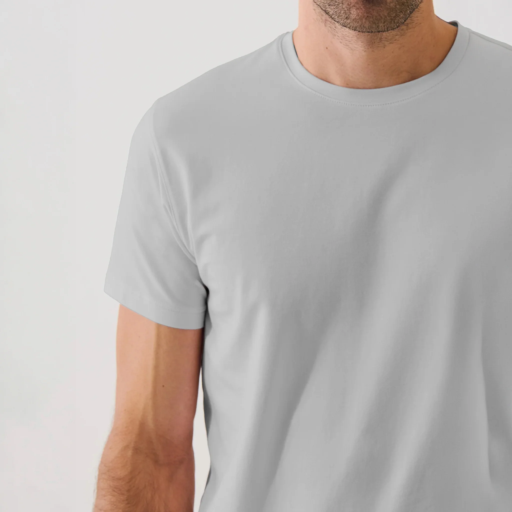 Mellow Gray Pima Cotton Stretch Iconic T-Shirt - Patrick Assaraf - Image 2