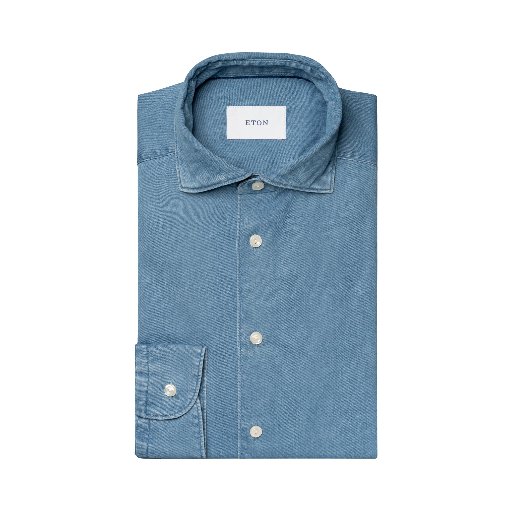 Mid Blue Denim Tencel-Lyocell Slim Fit Shirt - ETON