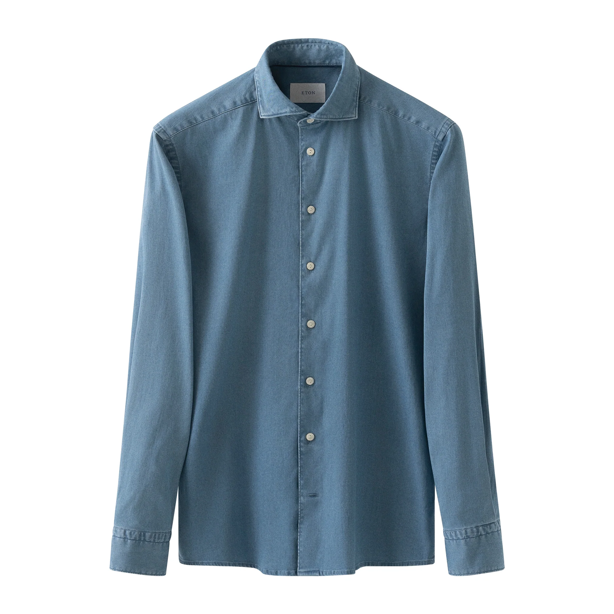 Mid Blue Denim Tencel-Lyocell Slim Fit Shirt - ETON - Image 3