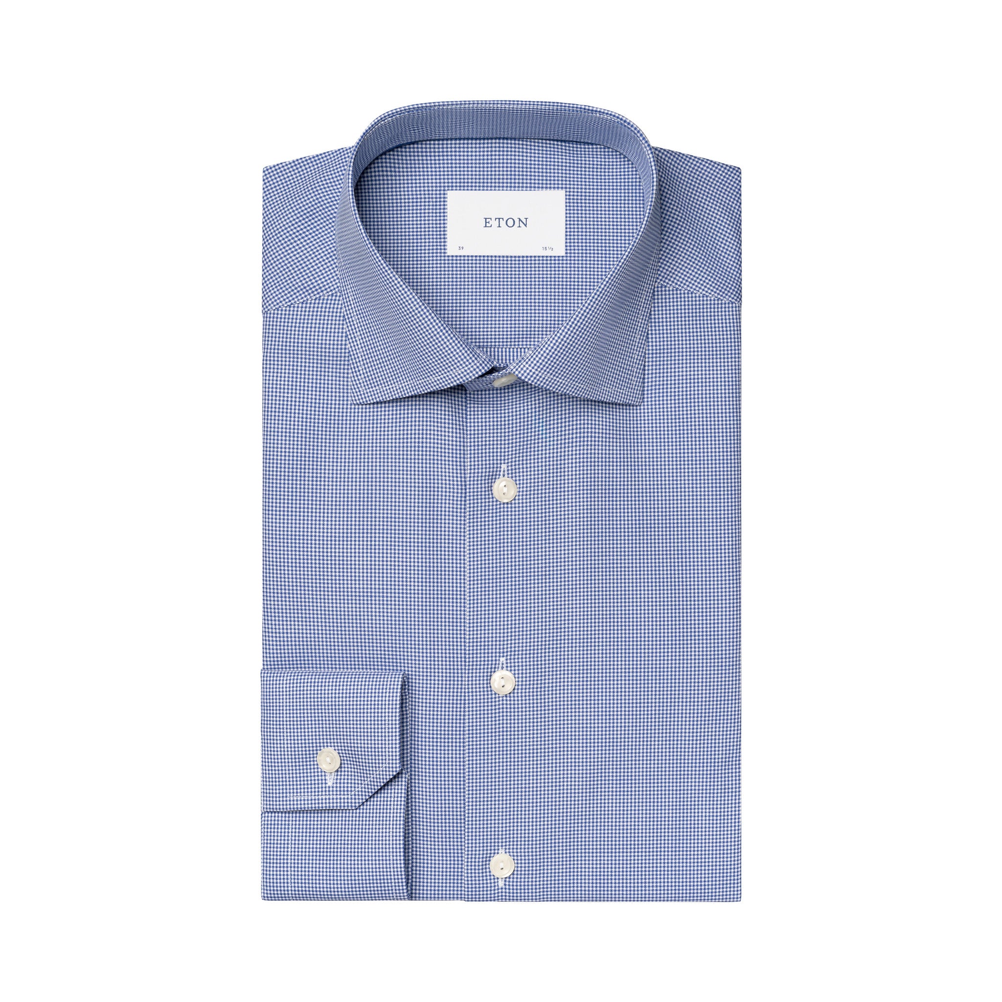 Mid Blue Fine Check Signature Twill Contemporary Fit Shirt - ETON - Image 2
